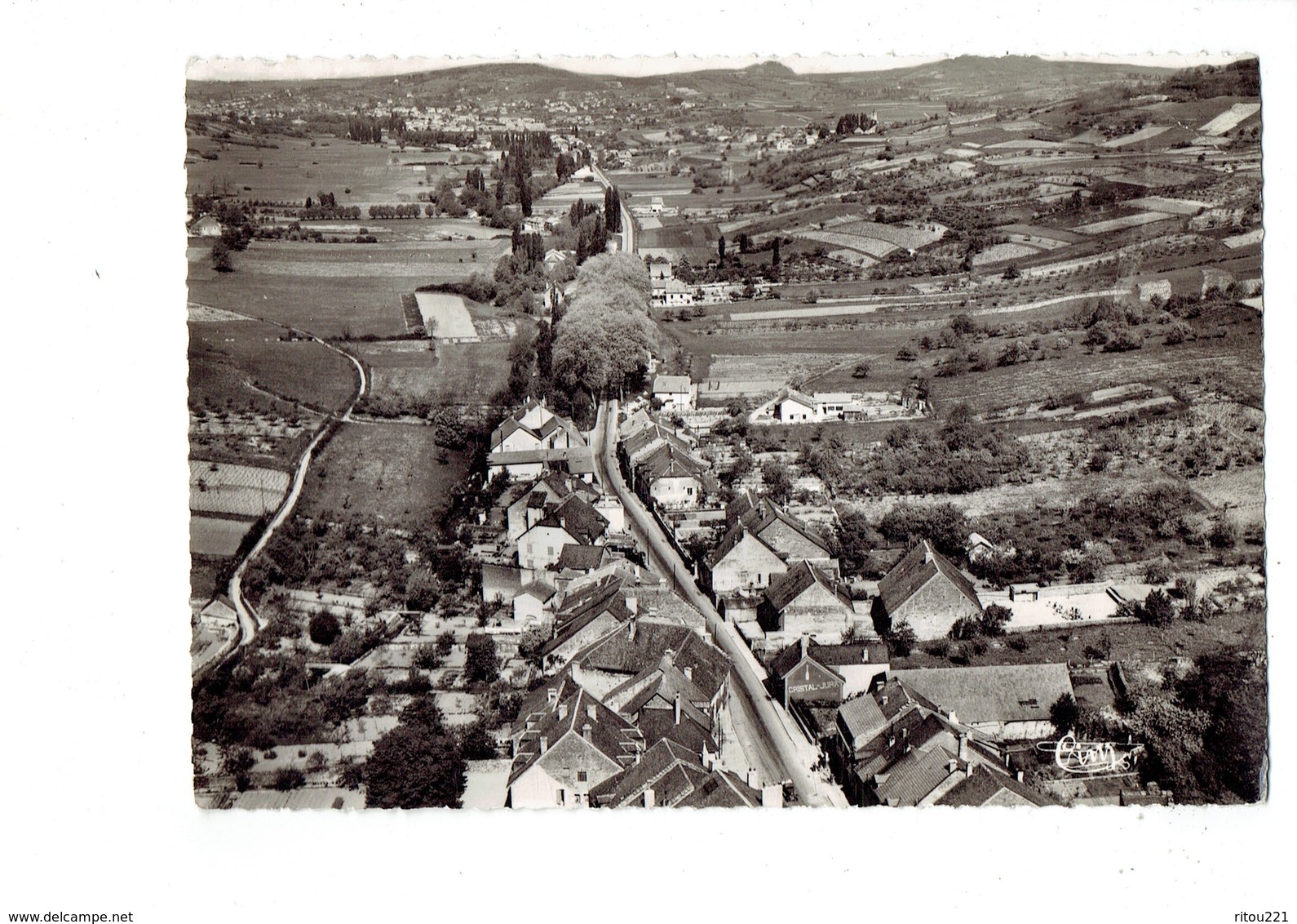 Cpm - 39 - CONLIEGE - Route De Conliège à Lons-le-Saunier - Vue Aérienne - Publicité CRISTAL JURA  1957 - Autres & Non Classés