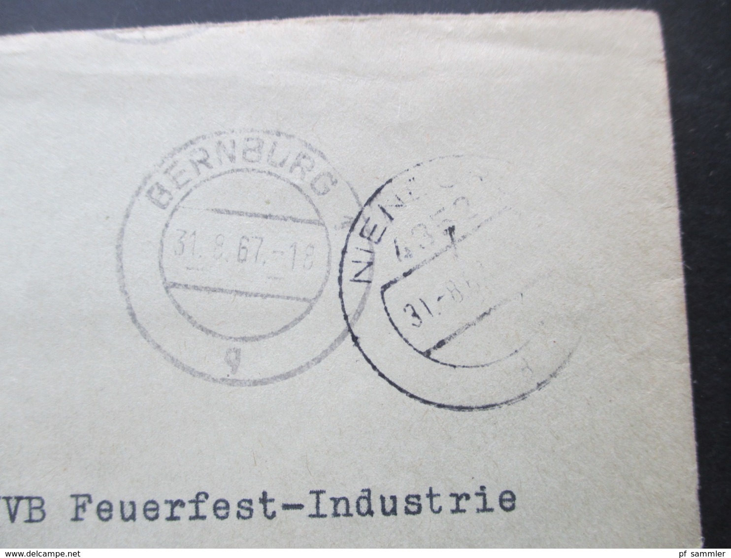 DDR 1967 ZKD VEB Zementwerke Bernburg 4352 Nienburg Nach Meißen Mit Tagesstempel - Storia Postale