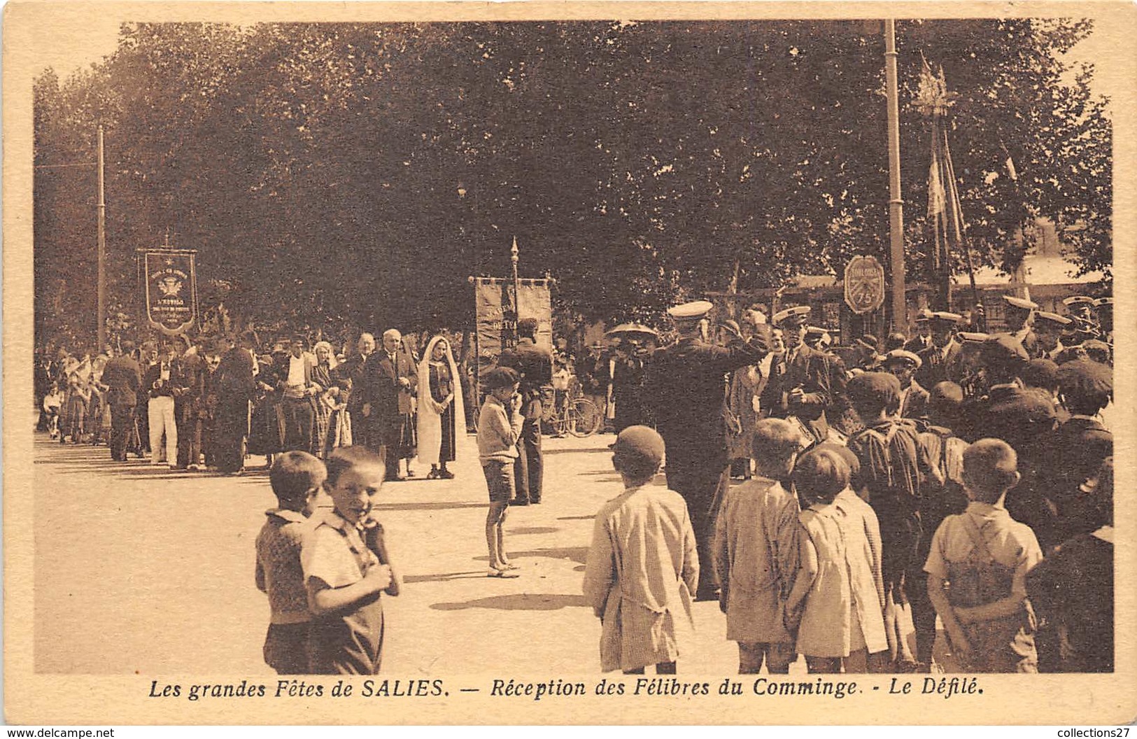 64-SALIES- LES GRANDES FÊTES DE SALIES- RECEPTION DES FELIBRES DU COMMINGE , LE DEFILE - Salies De Bearn