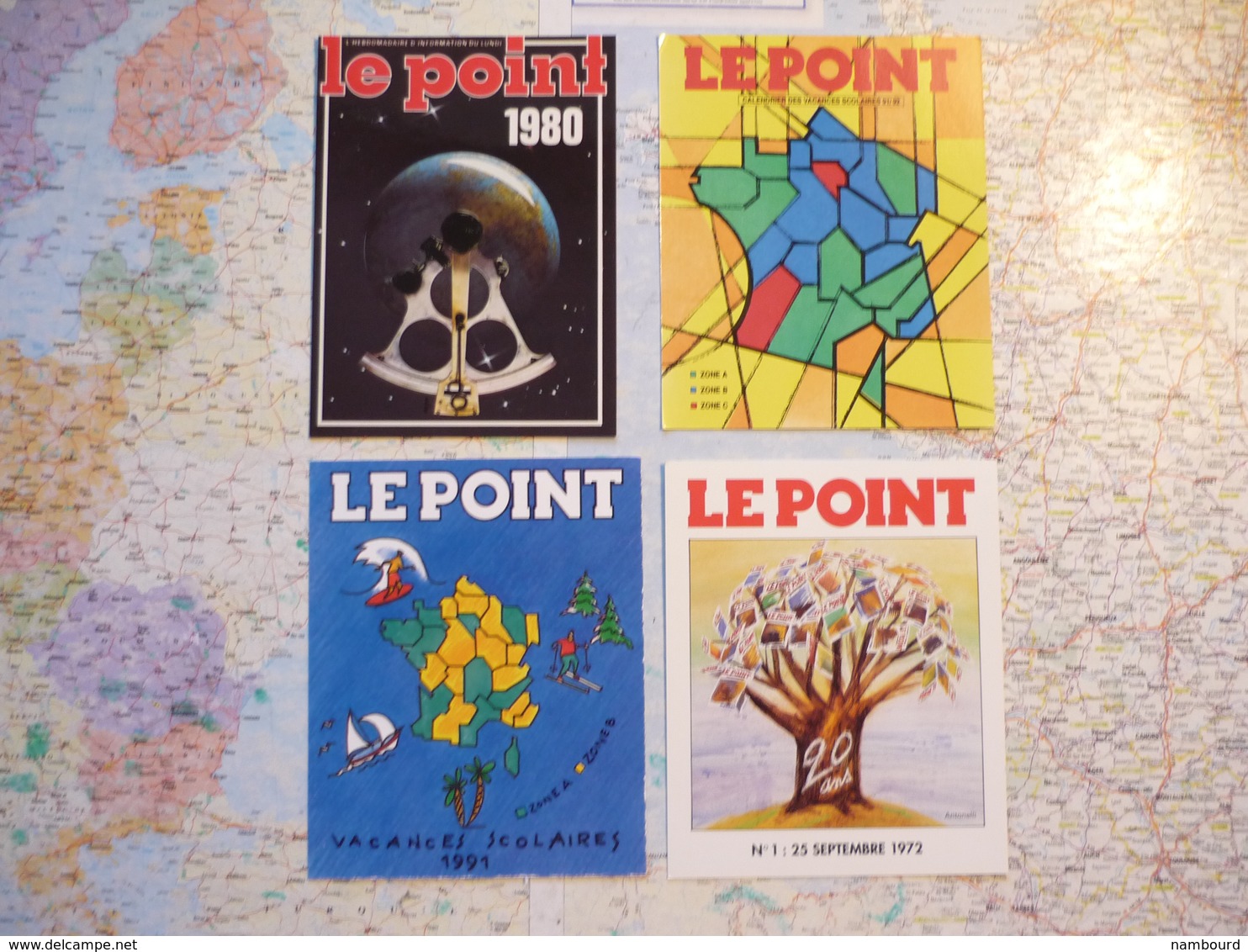 4 Calendriers Petit Format Le Point 1972 1980 Vacances Scolaires 91 Et 91/92 - Autres & Non Classés