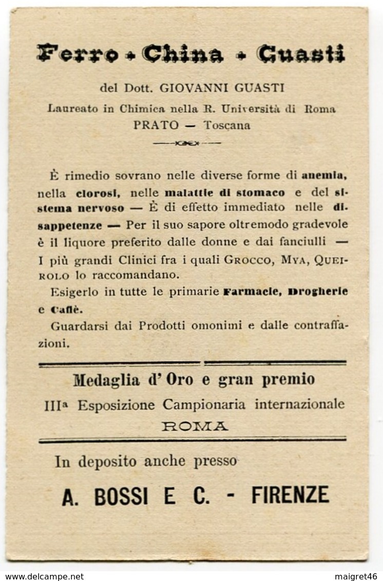 FIGURINA CROMO FARMACIA E LABORATORIO CHIMICO DOTT. GIOVANNI GUASTI PRATO FERRO CHINA - Altri & Non Classificati