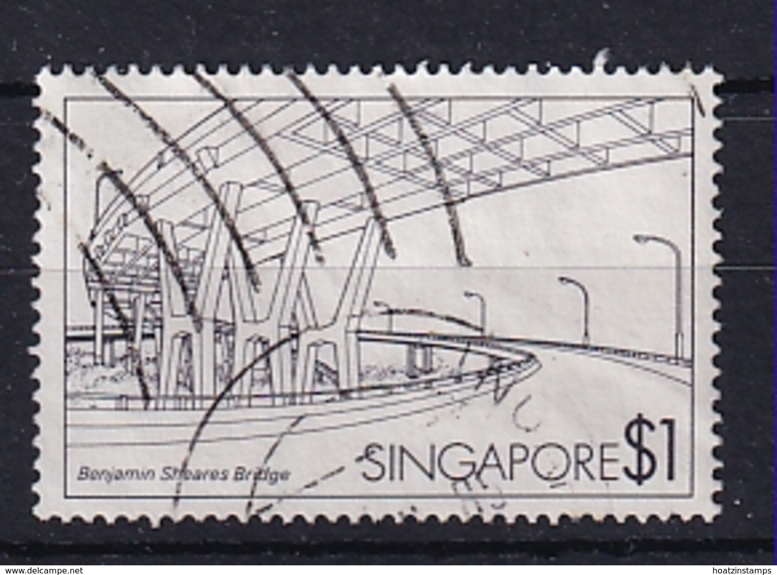 Singapore: 1985   Bridges Of Singapore   SG490    $1     Used - Singapur (1959-...)