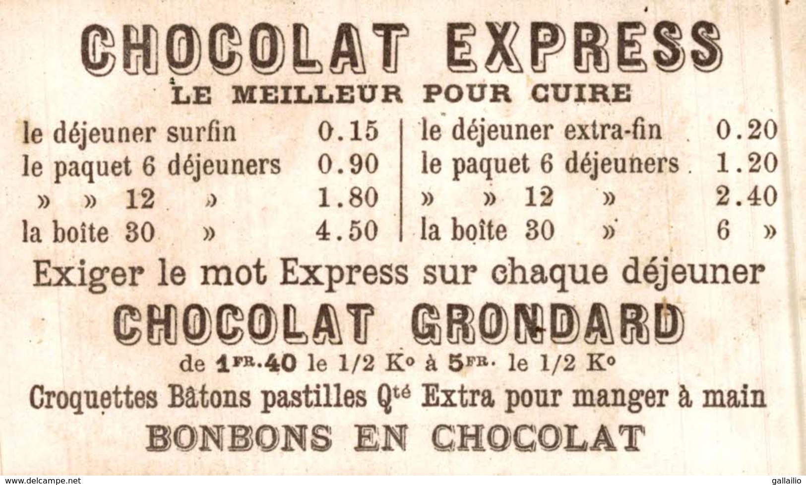 CHROMO CHOCOLAT GRONDARD FEMME - Autres & Non Classés