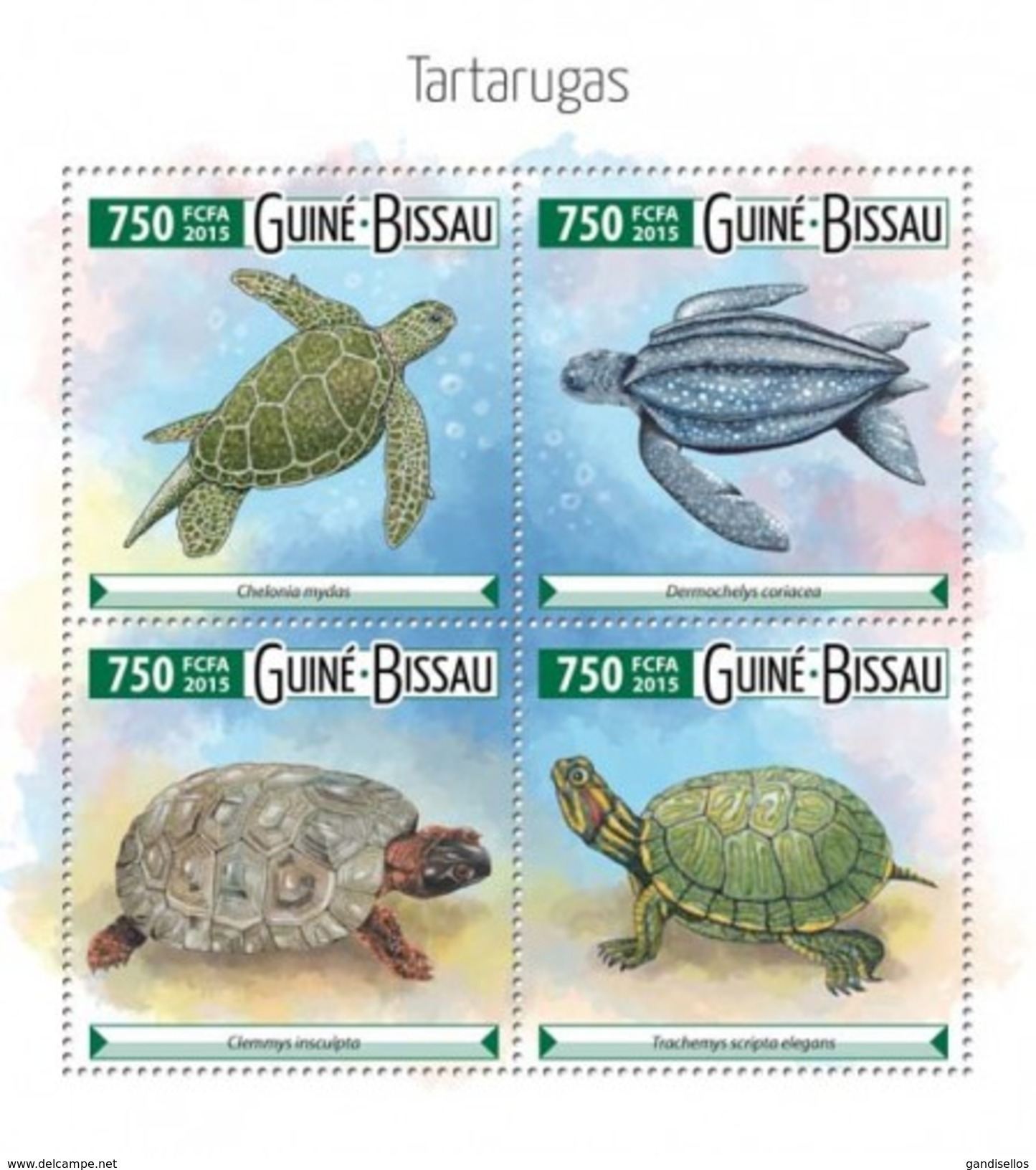 GUINE BISSAU 2015 SHEET TURTLES TORTUES TARTARUGAS TORTUGAS TARTARUGHE SCHILDKROTEN REPTILIEN REPTILES MARINE Gb15504a - Guinée-Bissau