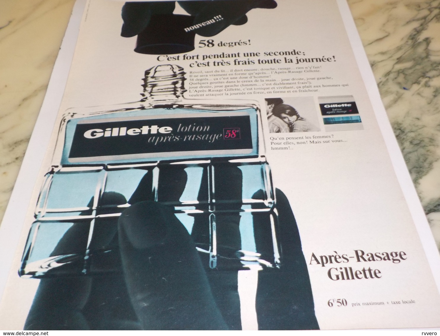 ANCIENNE PUBLICITE APRES RASAGE  GILLETTE  1966 - Autres & Non Classés