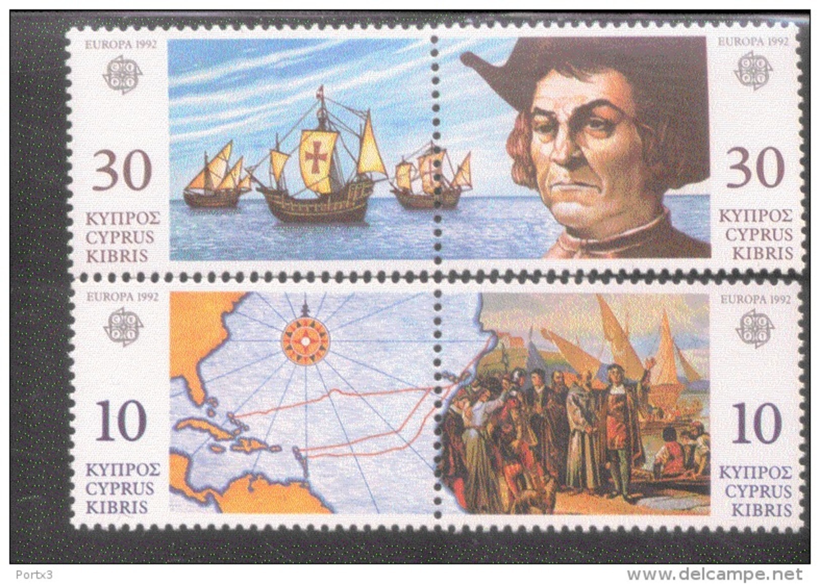 CEPT 500 Jahre Entdeckung Amerikas Zypern 790 - 793 / MNH ** - 1992