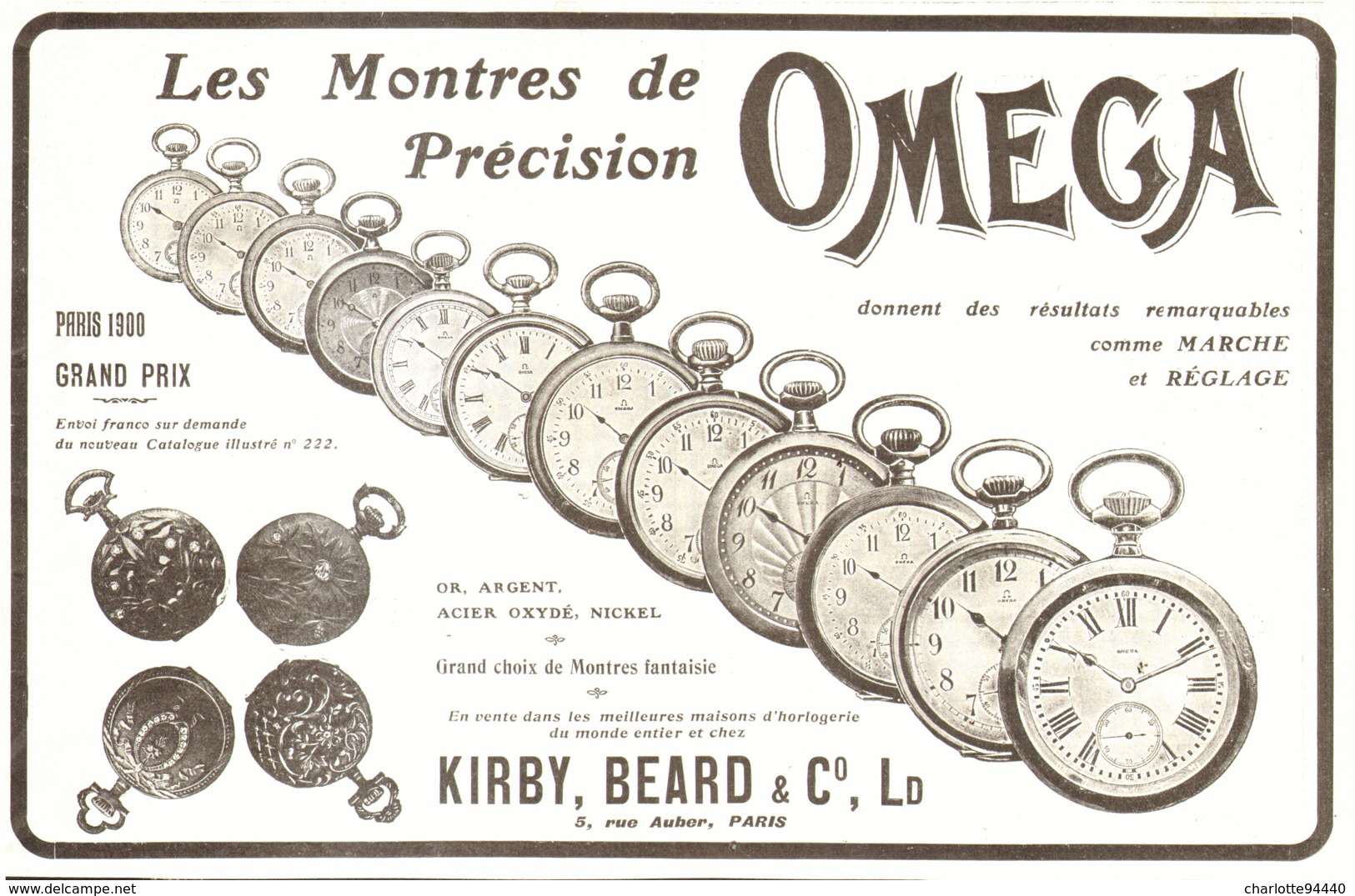 PUB MONTRE " OMEGA " 1908 ( 53 ) - Montres Anciennes