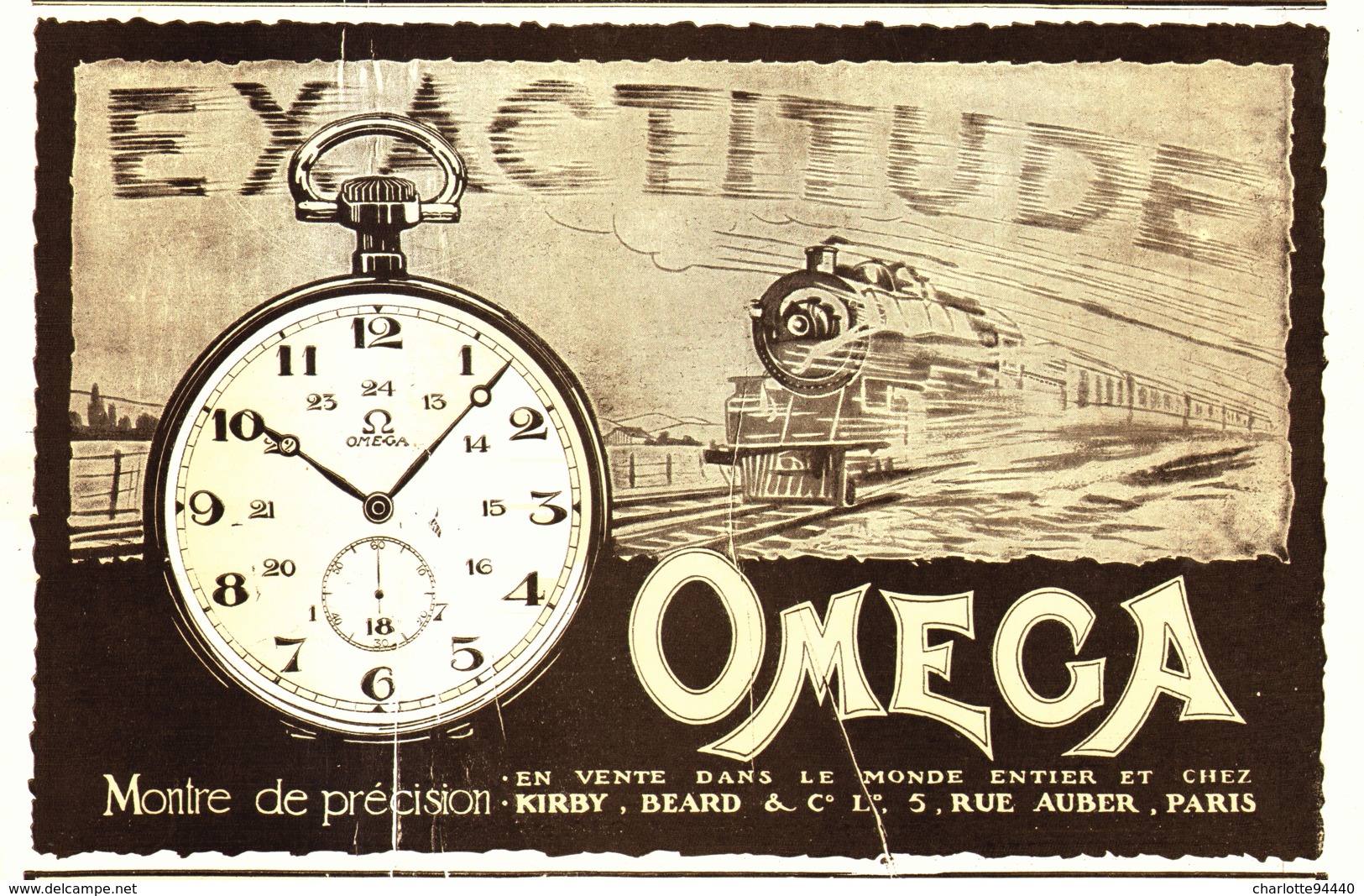 PUB MONTRE " OMEGA " 1908 ( 54 ) - Montres Anciennes