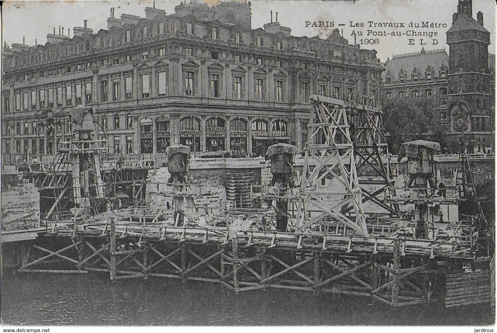 PARIS : Travaux  Du Métro  Au Pont Au Change 1906 - Pariser Métro, Bahnhöfe