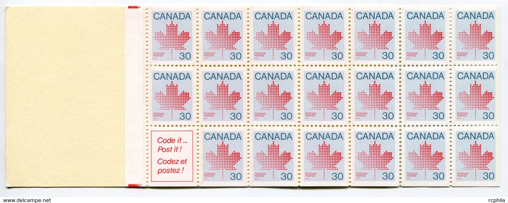 RC 15944 CANADA BK83 MAPLE LEAF ISSUE  CARNET COMPLET BOOKLET MNH NEUF ** - Ganze Markenheftchen