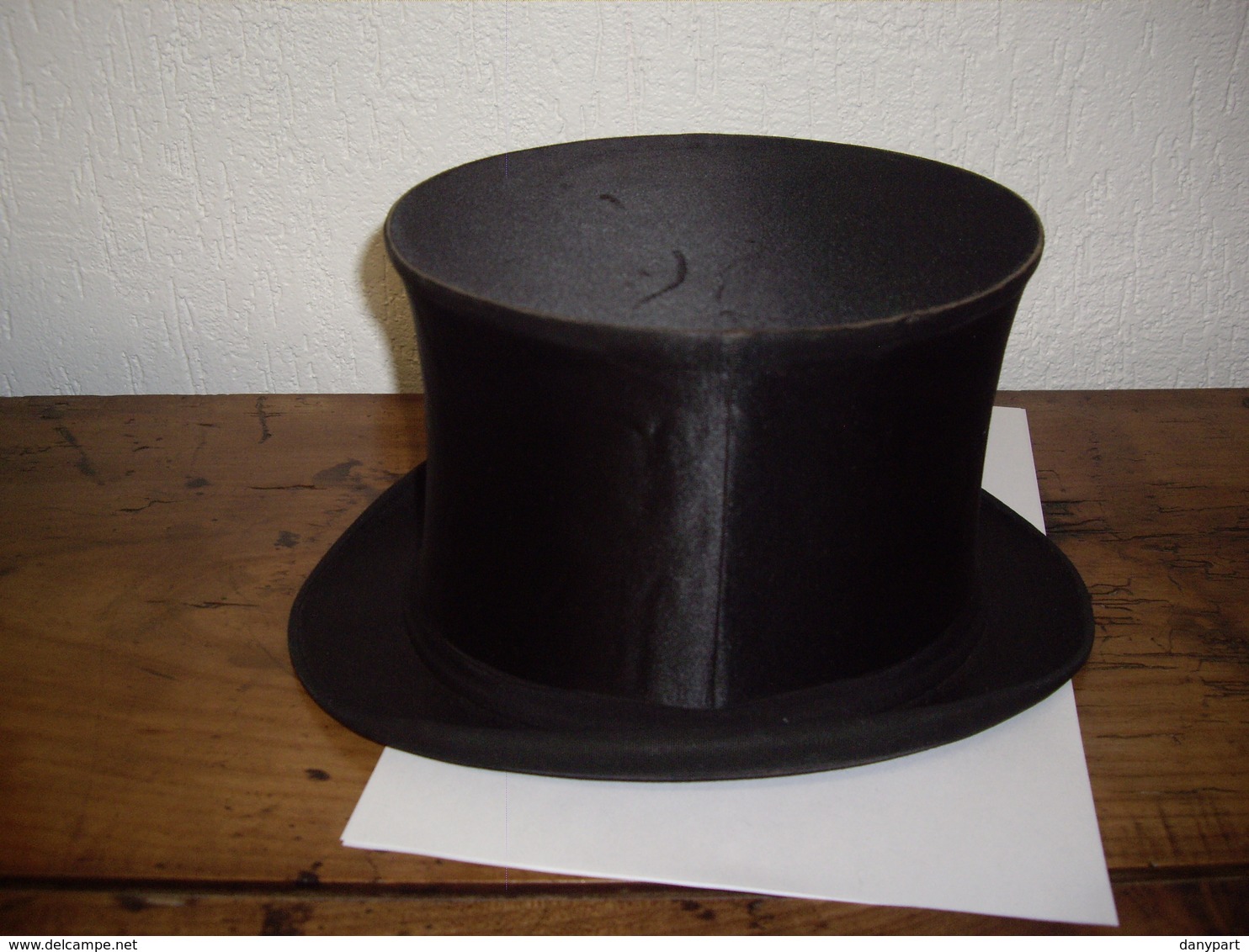 Chapeau Haut De Forme Ancien En Soie - Cylindre - Fracs - Chapeau Claque Ou Clac - Gibus - Bon état - Taille 52/53 - Accessoires