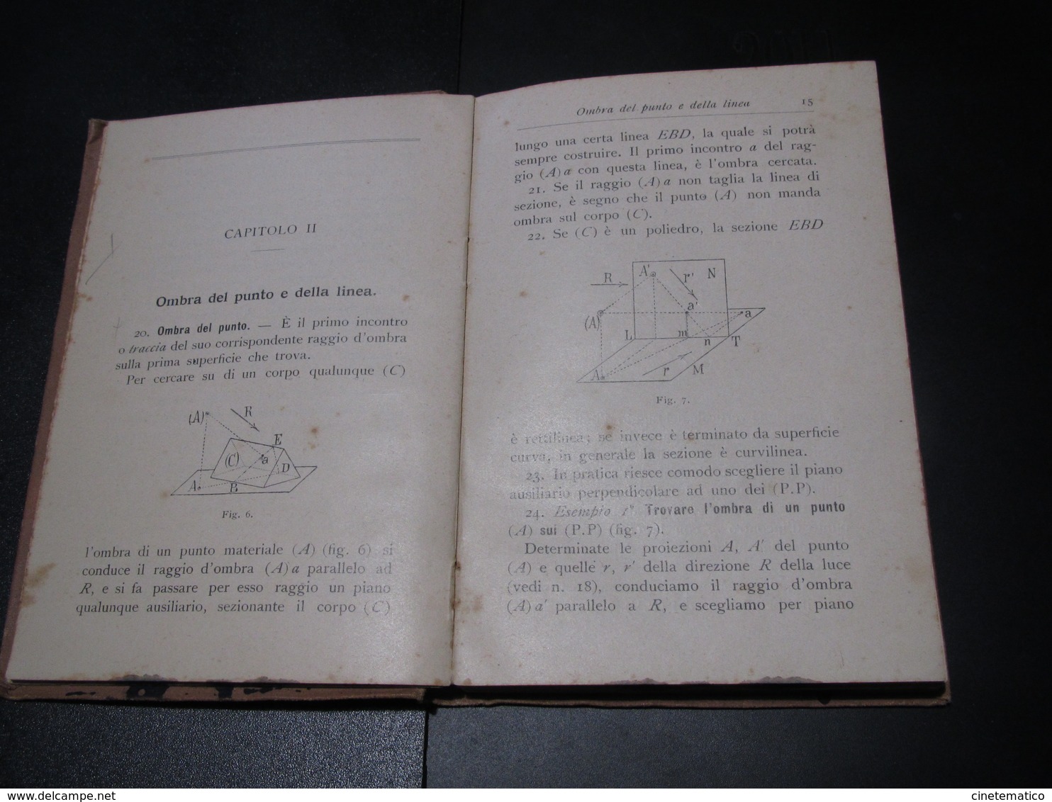 Manuale Hoepli: "ELEMENTI DI TEORIA DELLE OMBRE" Del Prof. Elia Bonci - Matemáticas Y Física