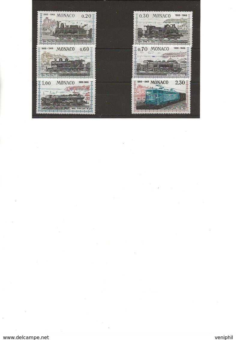 MONACO - SERIE LOCOMOTIVES  N° 752 A 757 NEUF SANS CHARNIERE - ANNEE 1968 - COTE : 20 € - Unused Stamps