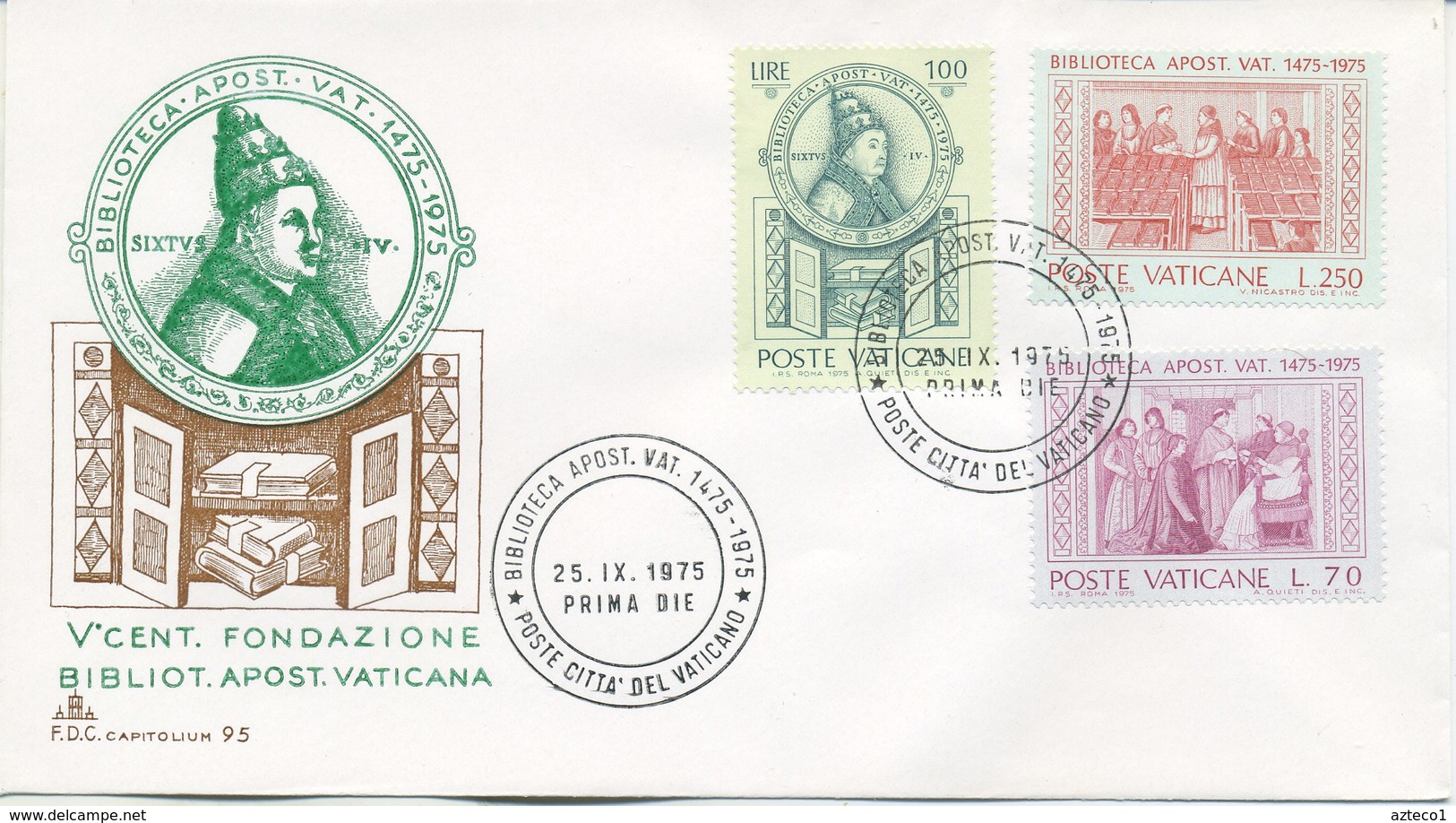 VATICANO - FDC 1975 CAPITOLIUM - BIBLIOTECA APOSTOLICA - FDC