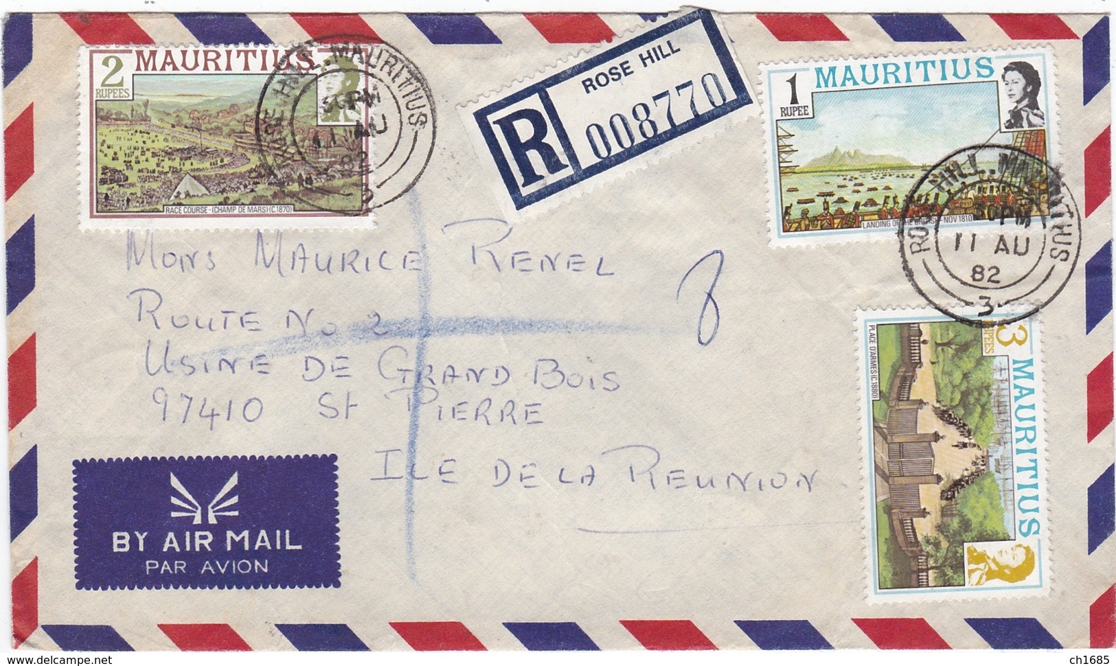 ILE MAURICE  :  Divers Sur Recommandé De Rose-Hill Pour La Réunion - Mauritius (1968-...)