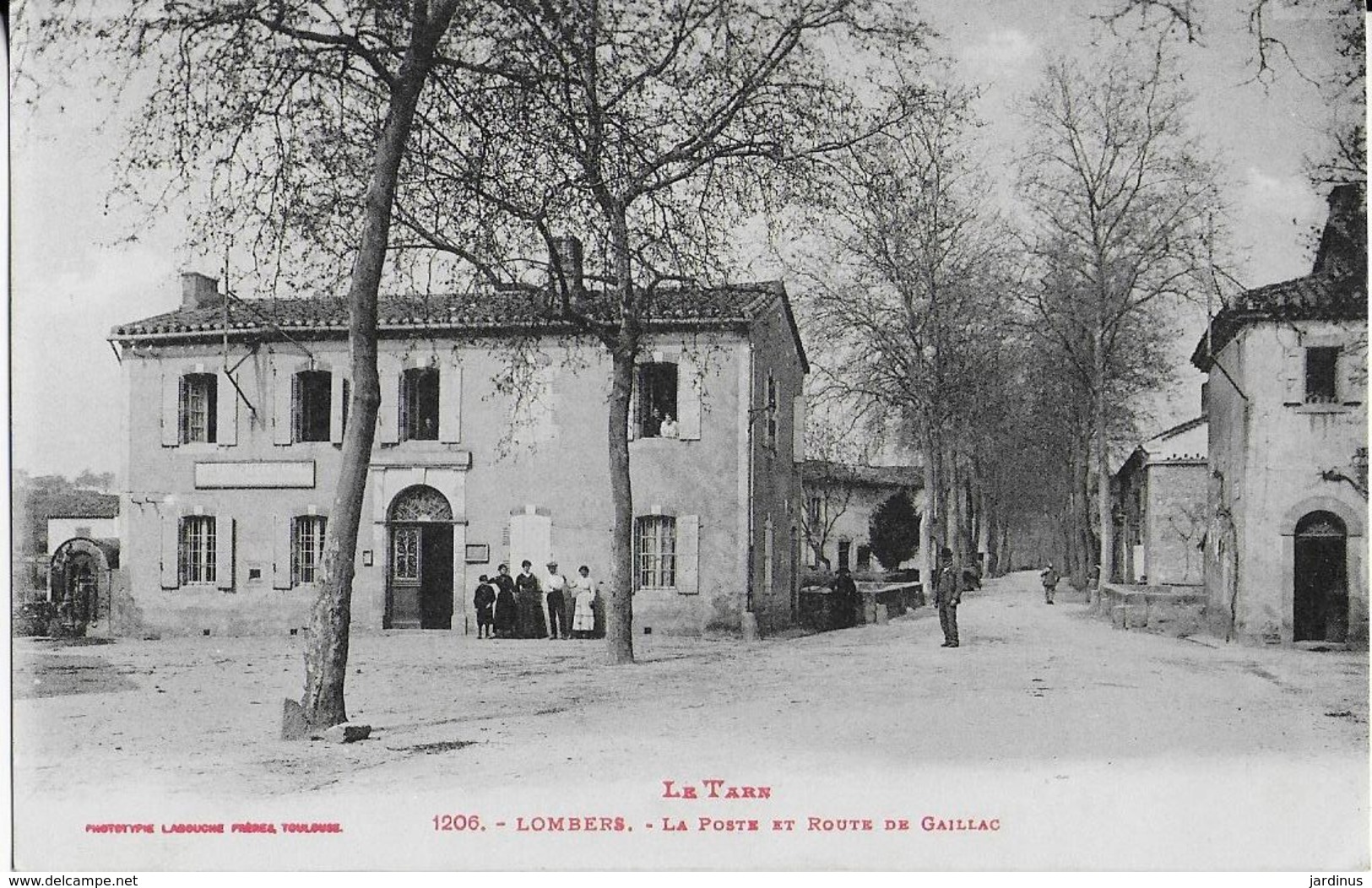 LOMBERS : La Poste Et Route De Gaillac- Petite Animation ( 1923) -Labouche - Sonstige & Ohne Zuordnung