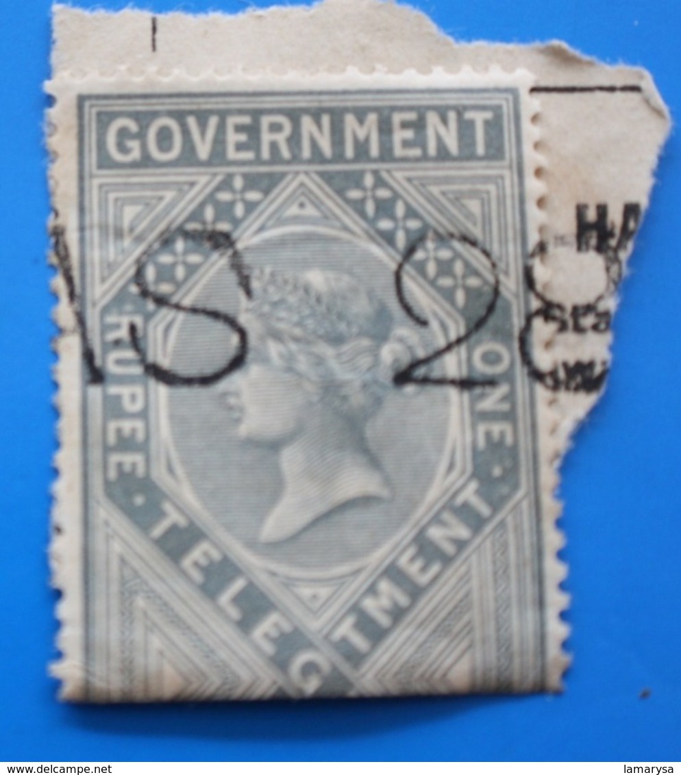 GOVERNMENT OF INDIA Tax Stamp Service Ex English Colony Cancellation Stamp Of The Consul-Timbre Fiscal Consulat Service - 1854 Compañia Británica De Las Indias
