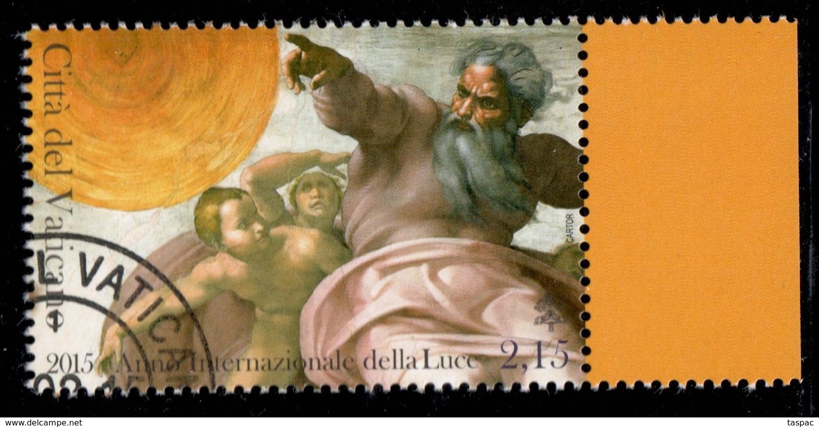 Vatican 2015 Mi# 1831 Used - Creation Of The Stars, By Michelangelo - Used Stamps