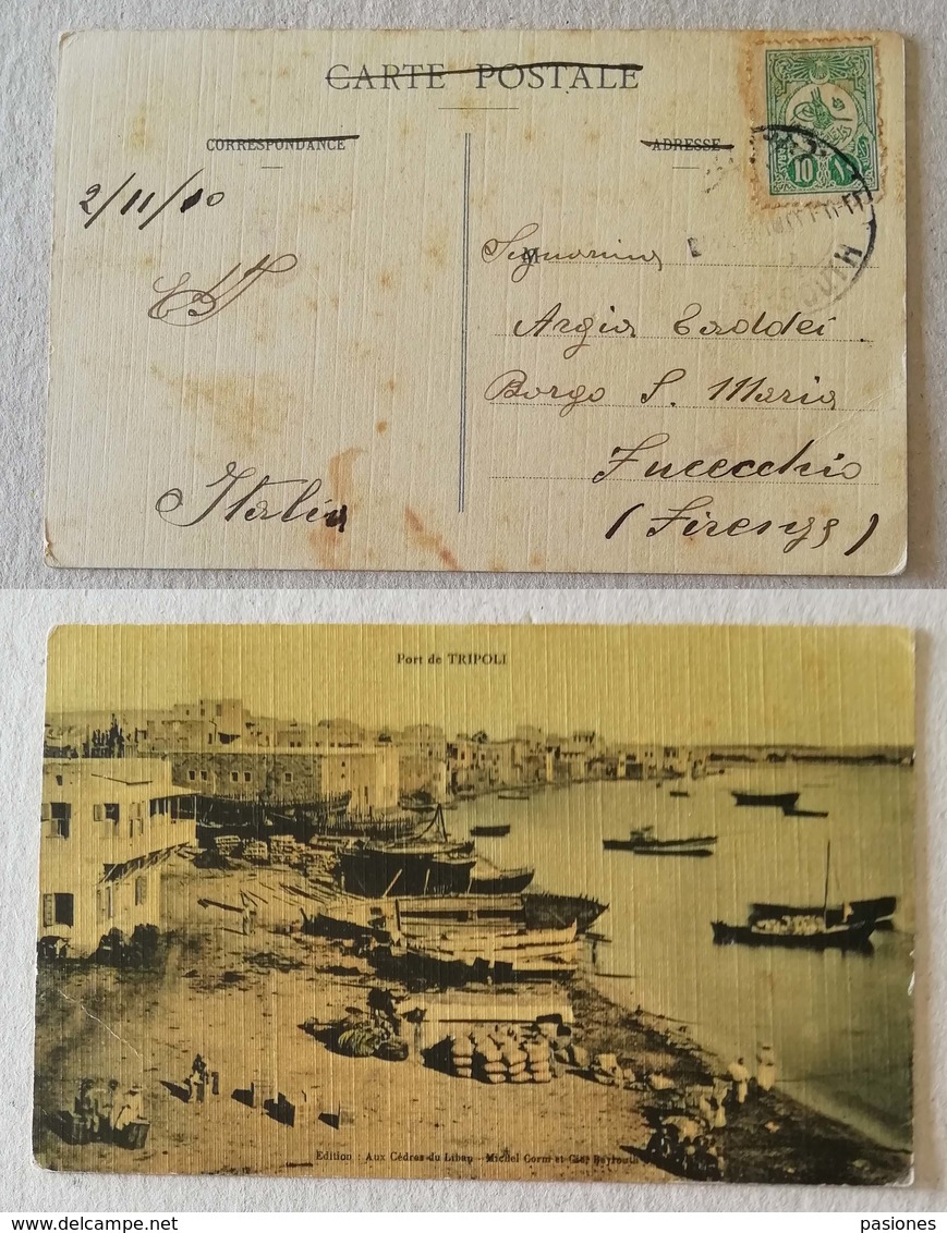 Cartolina Illustrata Porto Di Tripoli Per Fucecchio (FI, Ita) - Libyen