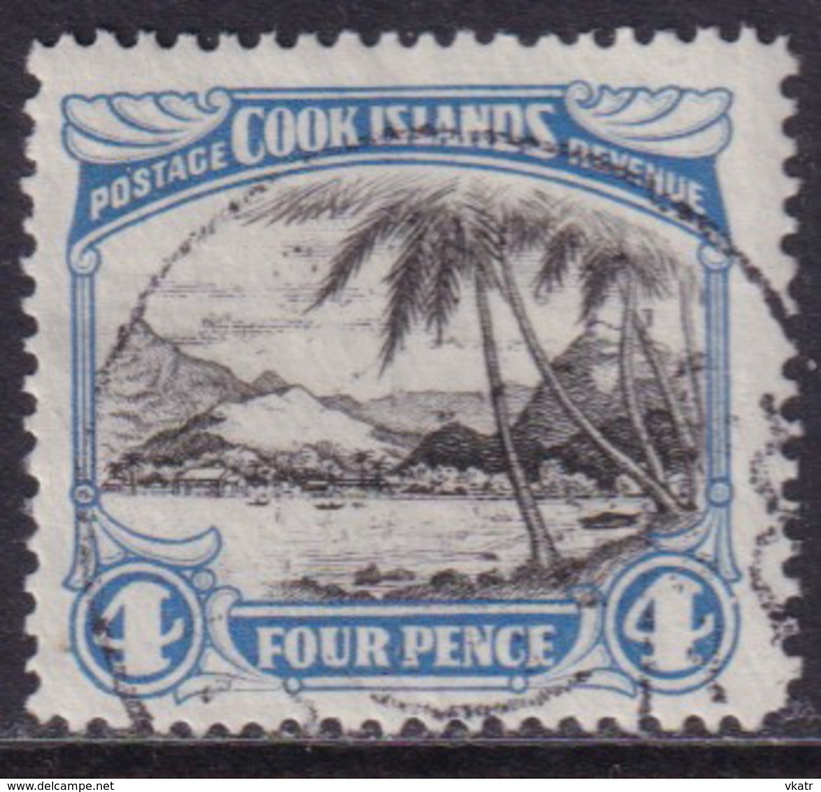 COOK ISLANDS 1932 SG #103a 4d Used No Wmk Perf.14 CV £55 - Cook