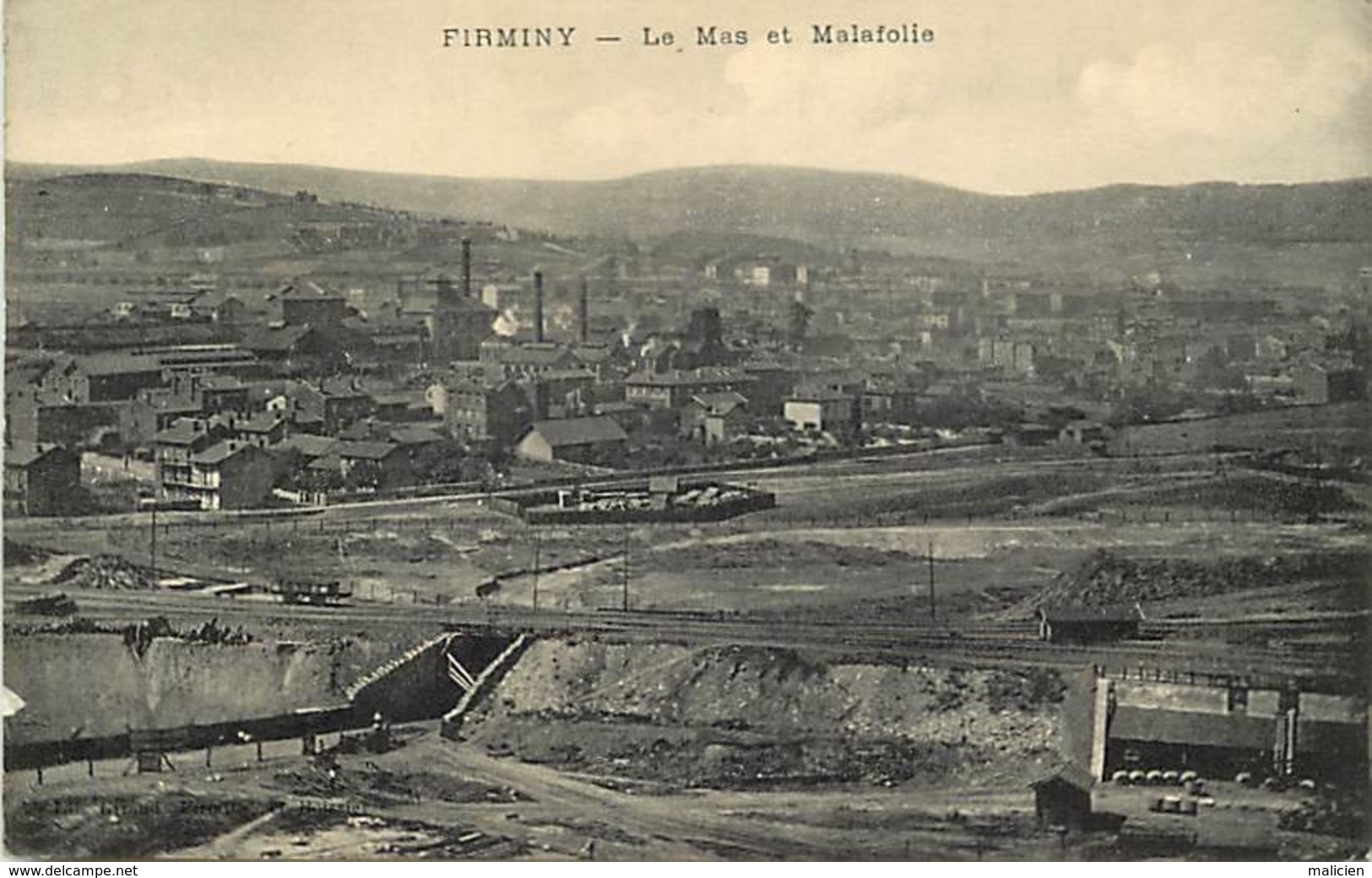 - Loire -ref-B116- Firminy - Le Mas Et La Folie - Ligne De Chemin De Fer - Mine - Mines - Aciéries - Industrie - - Firminy