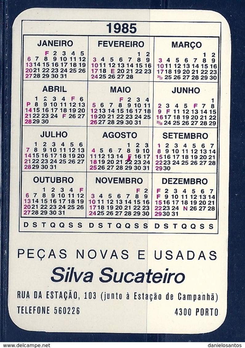 1985 Pocket Calendar Calandrier Calendario Portugal Futebol Soccer C.D.R. - Grand Format : 1981-90