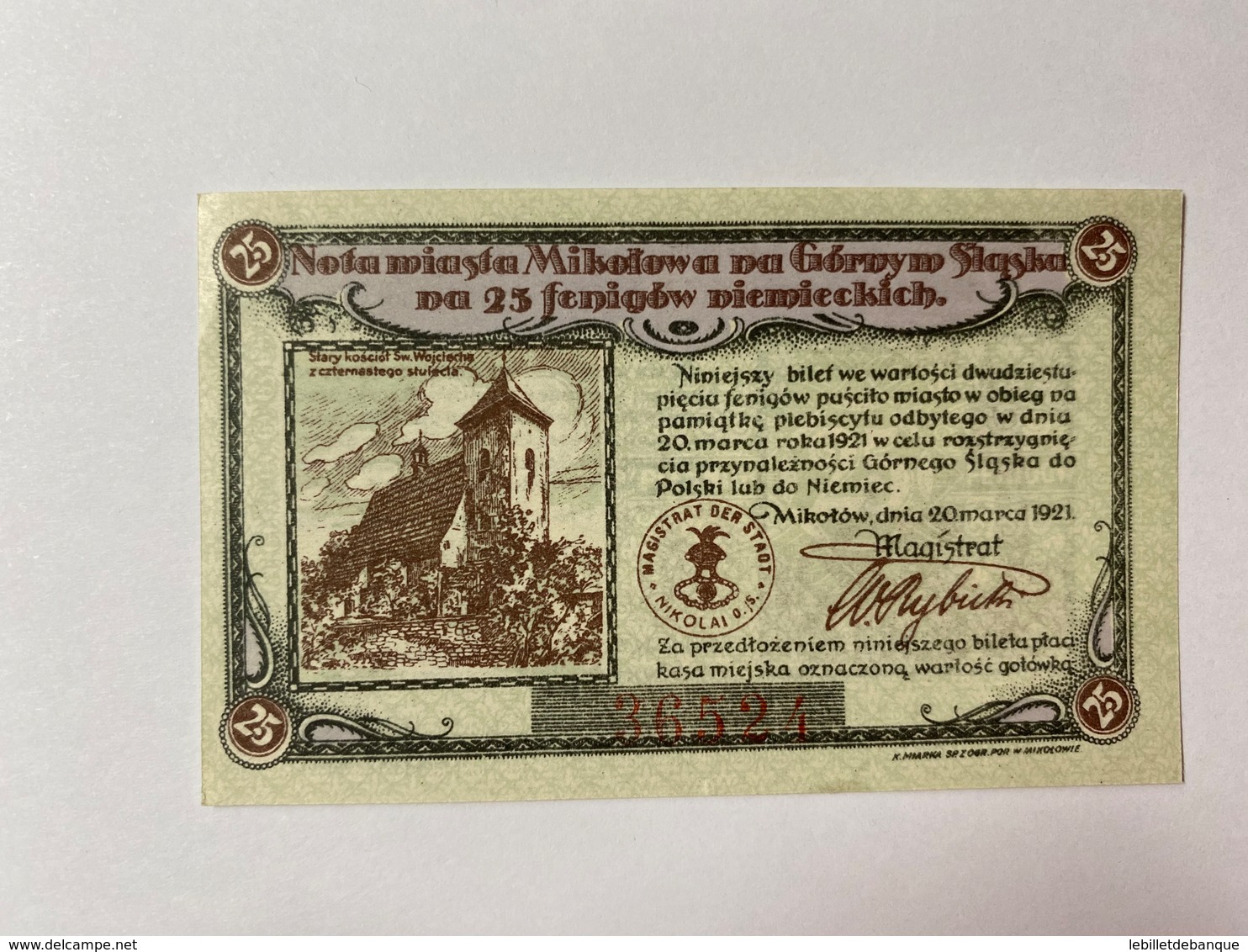 Allemagne Notgeld Mikotov 25 Pfennig - Colecciones