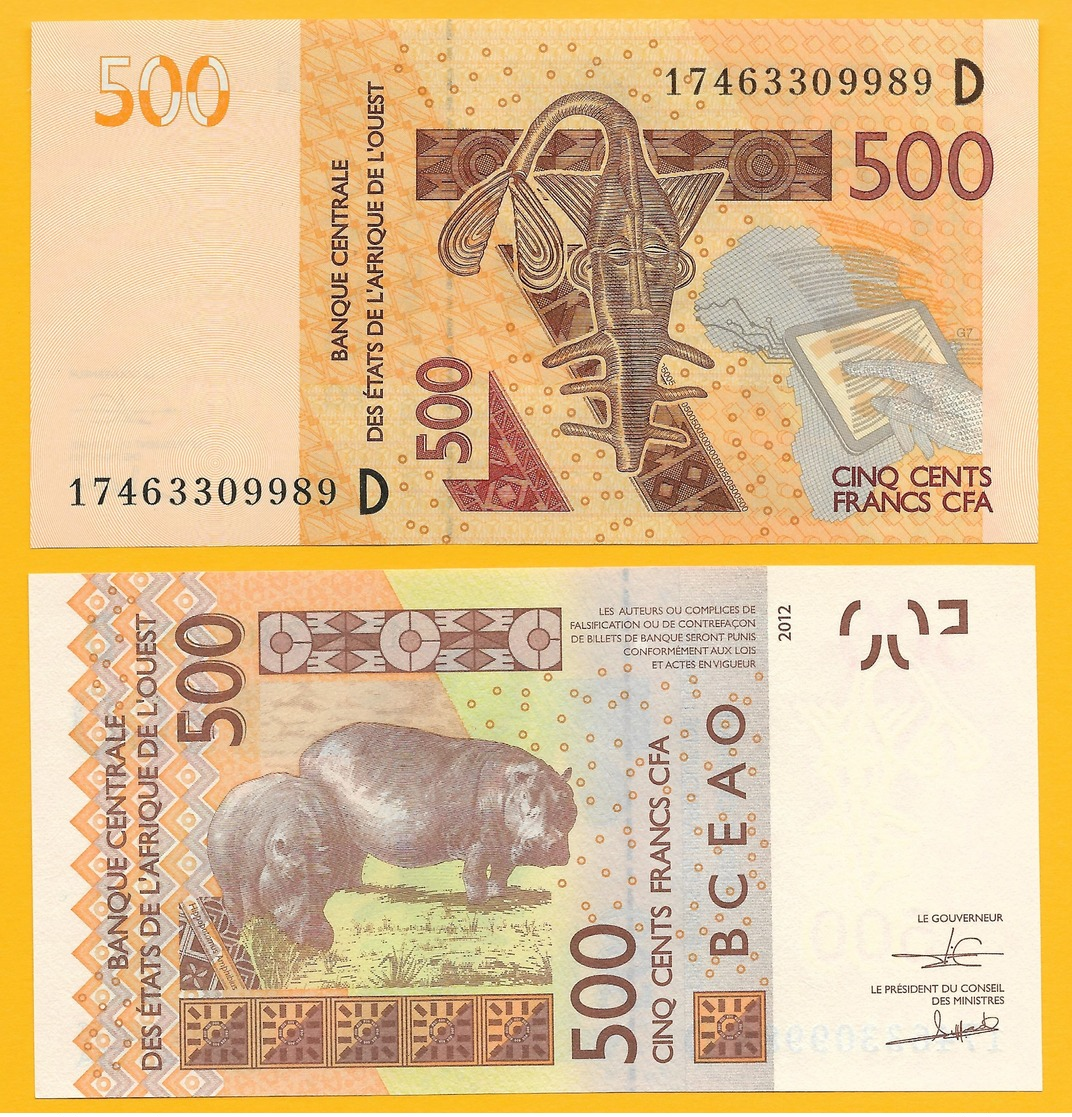 West African States 500 Francs Mali (D) P-419D 2017 UNC Banknote - Stati Dell'Africa Occidentale