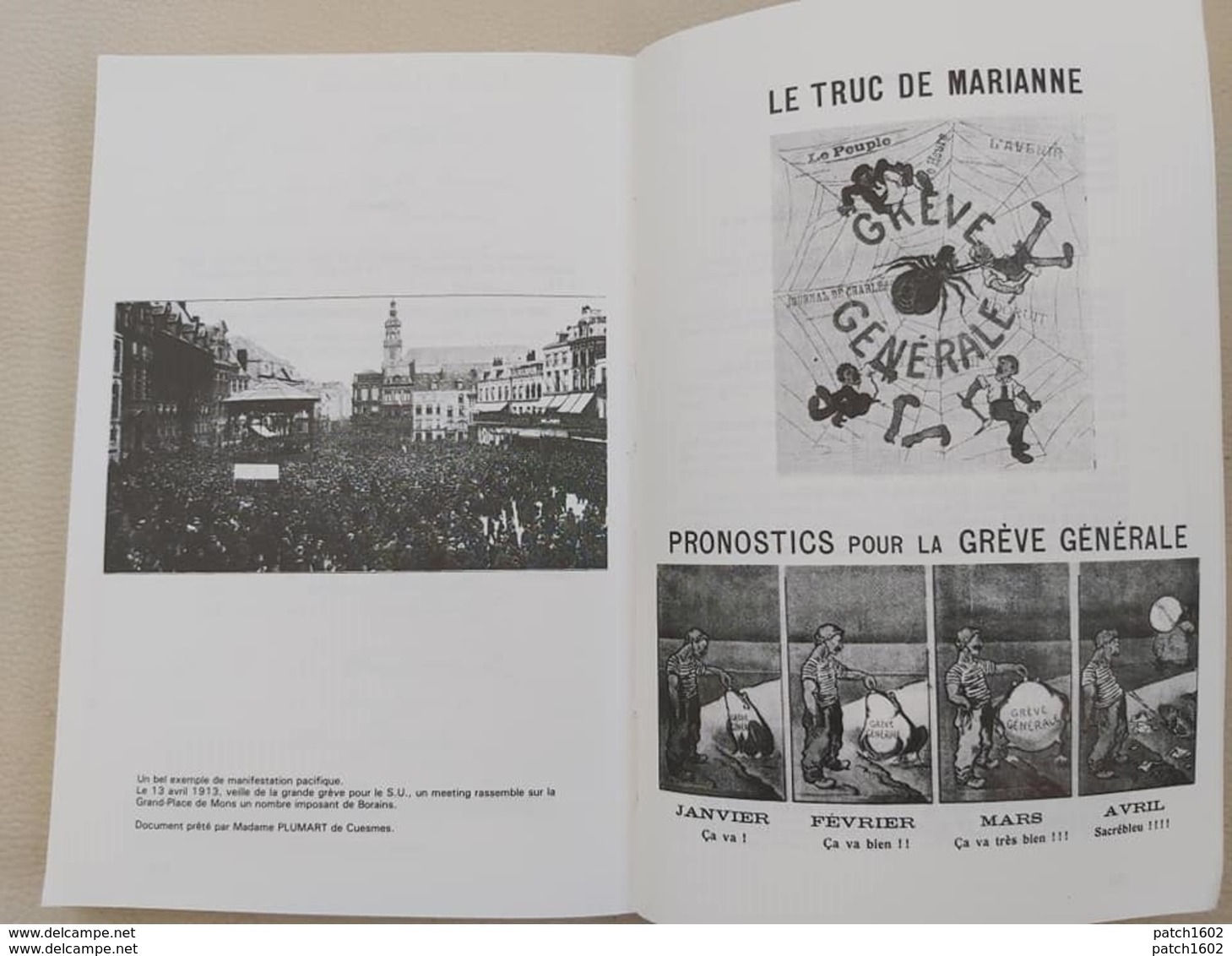 DES LUTTES DES HOMMES ET DU BORINAGE MONS-BORINAGE (léon fourmannoit livre dédicacé 09/11/1914