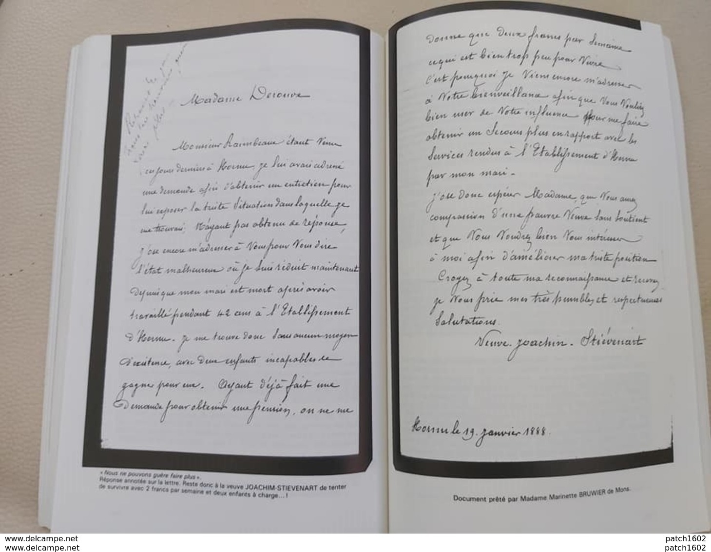 DES LUTTES DES HOMMES ET DU BORINAGE MONS-BORINAGE (léon fourmannoit livre dédicacé 09/11/1914