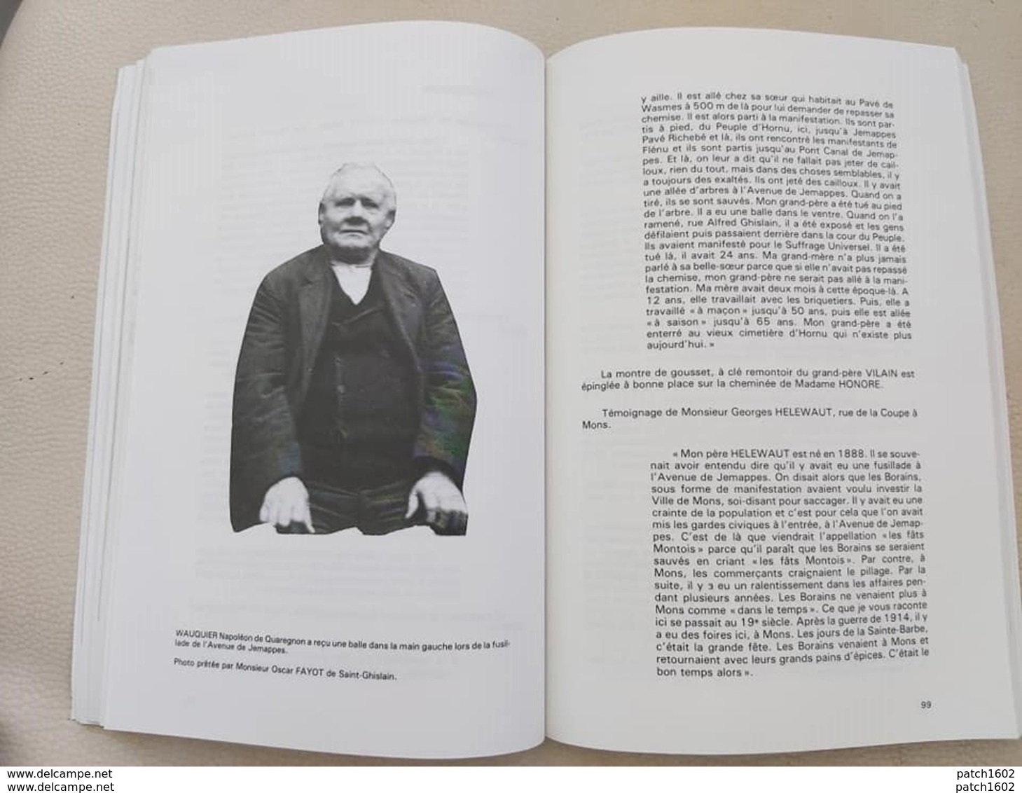 DES LUTTES DES HOMMES ET DU BORINAGE MONS-BORINAGE (léon fourmannoit livre dédicacé 09/11/1914