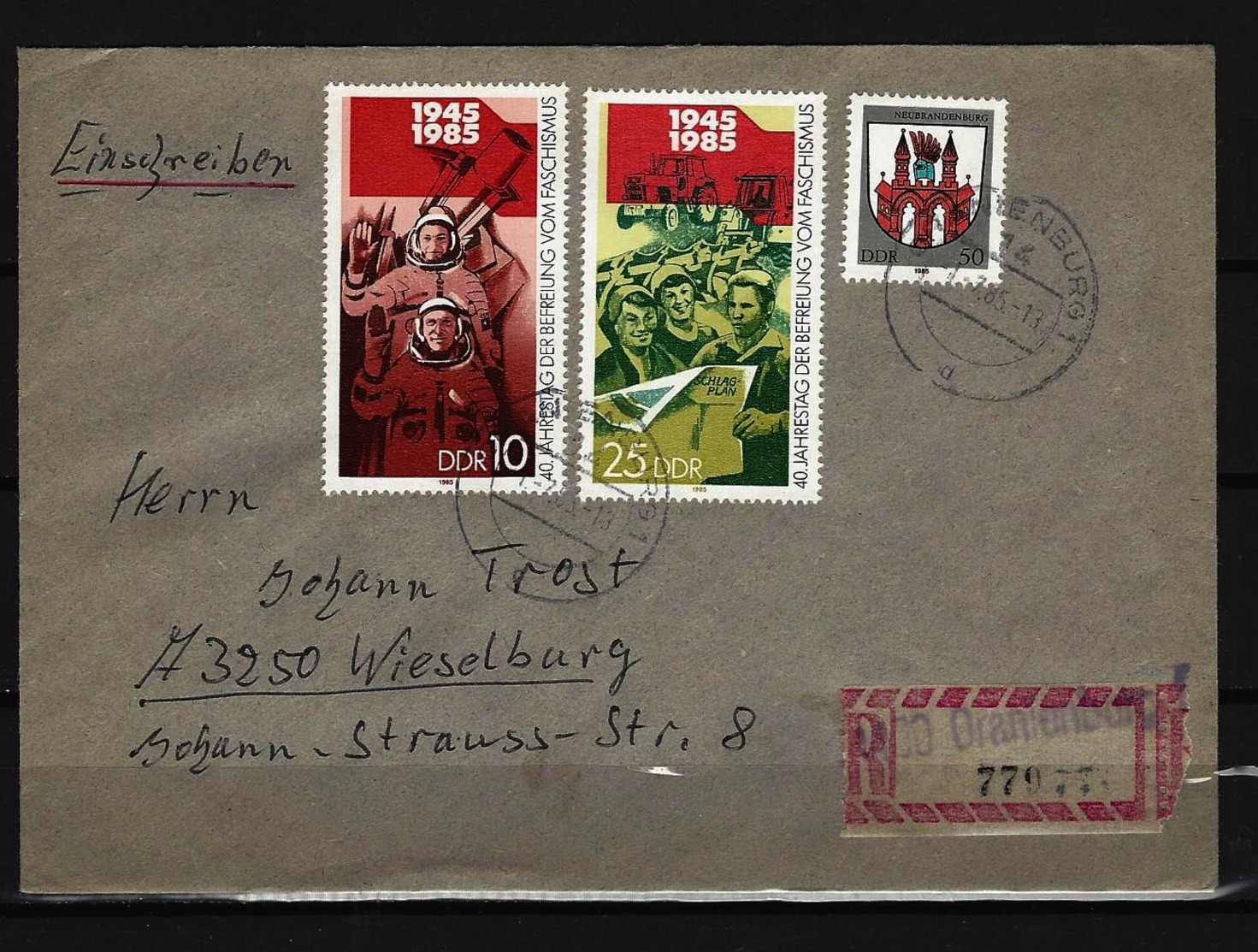 DDR - RECO-Beleg Mi-Nr. 2941 + 2943 + 2934 Stempel ORANIENBURG - Sonstige & Ohne Zuordnung