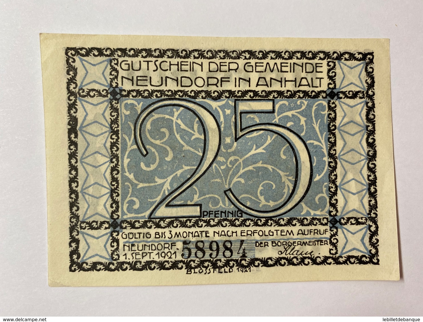 Allemagne Notgeld Neundorf 25 Pfennig - Collections