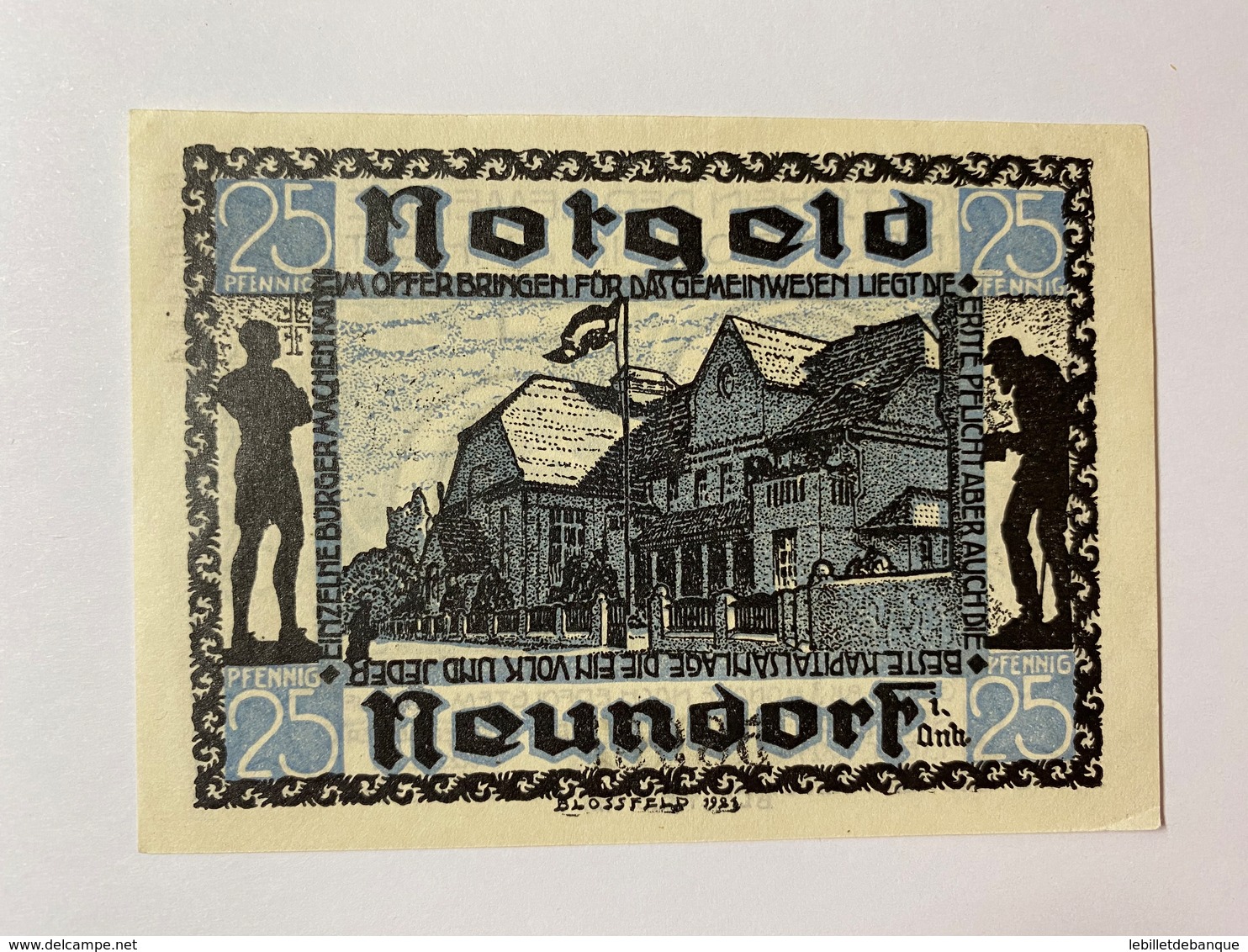 Allemagne Notgeld Neundorf 25 Pfennig - Collections