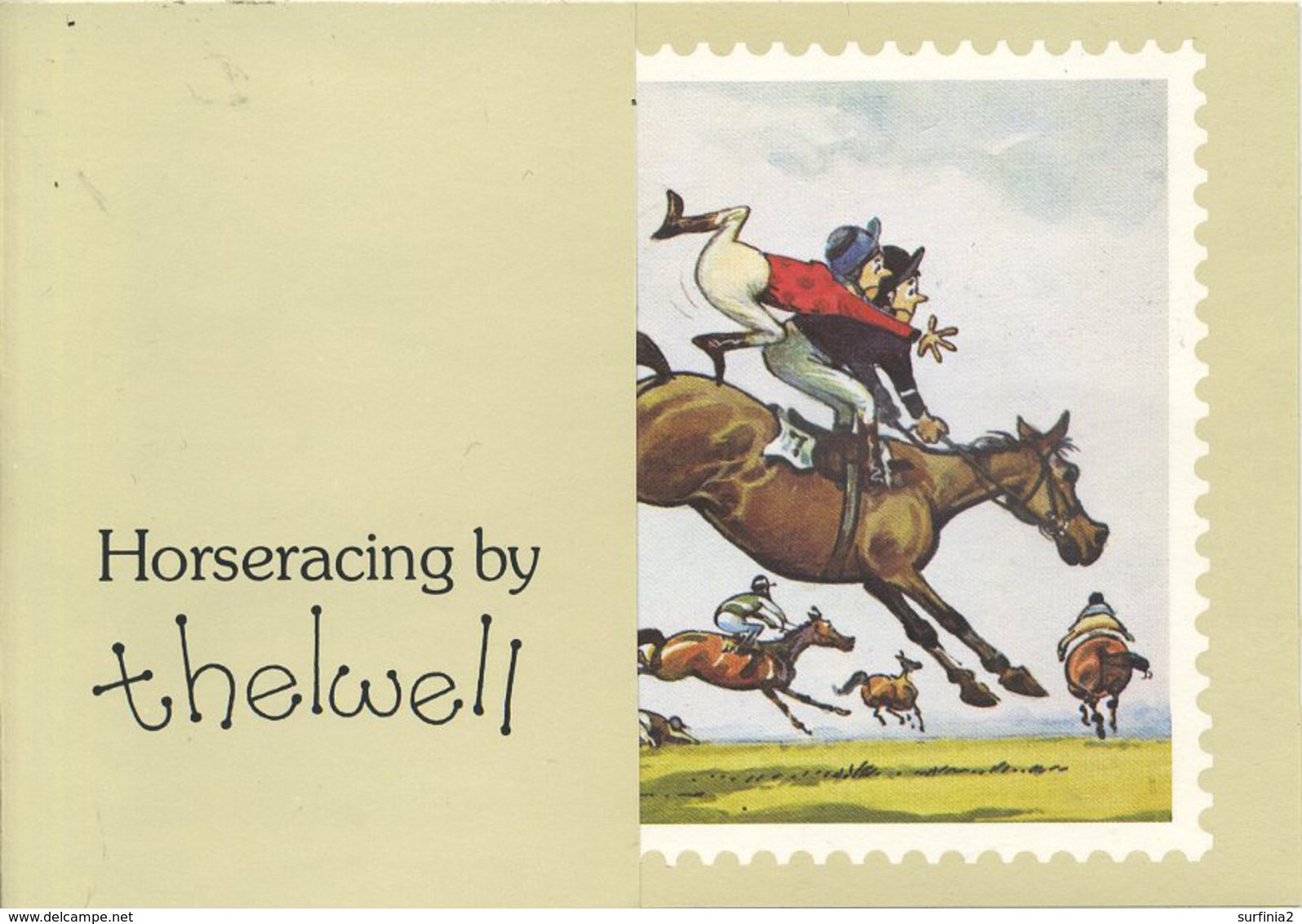 STAMPS - FOLDED BOOKLET FOR 4 HORSE RACING STAMPS By THELWELL WHICH WERE NEVER USED T348 - Non Classés