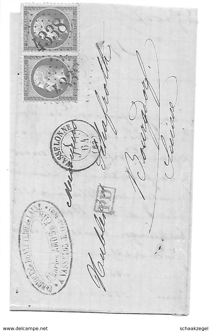 Elsass, Alsace,   	Wasselonne 67, 1 Jan 1864, 	Stempeltype 15 Met Groot Cijfer 4339		200503.08 - Covers & Documents