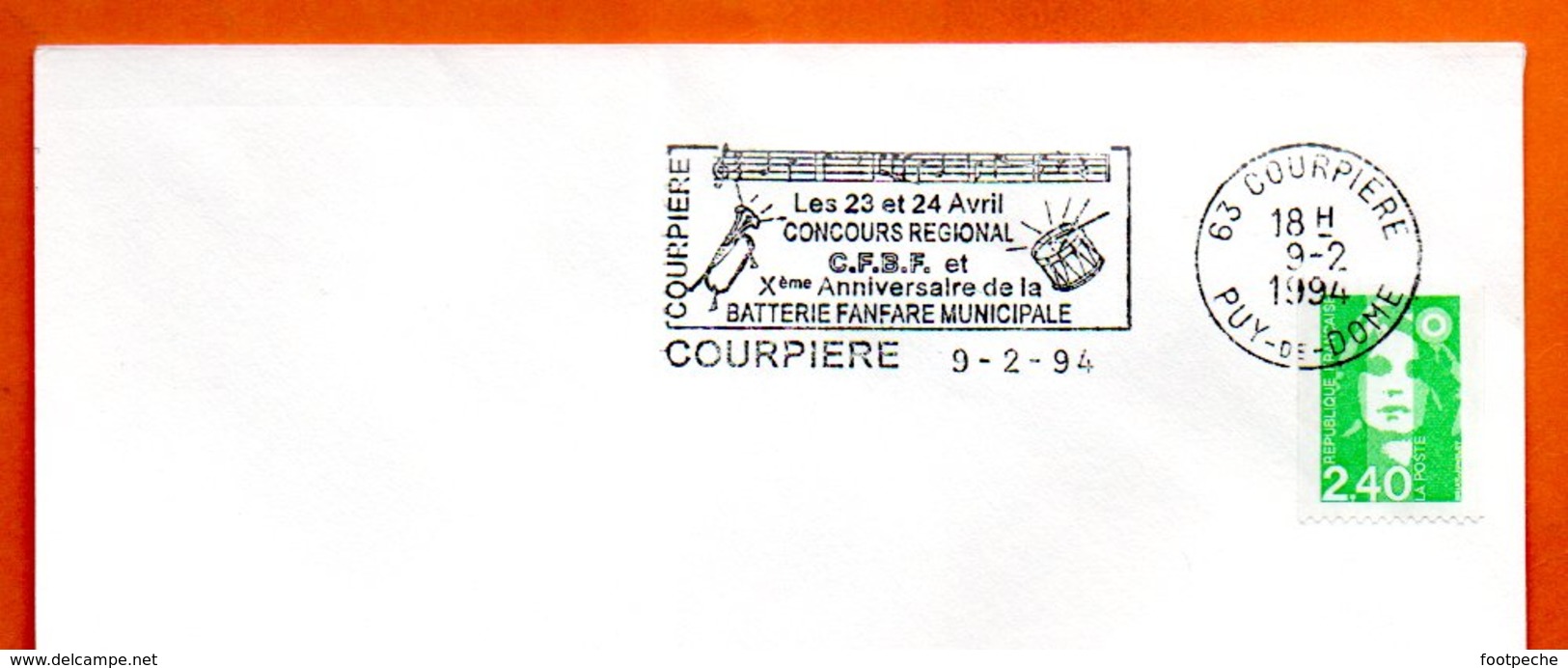 63 COURPIERE  FANFARE MUNICIPALE  1994 Lettre Entière N° OP 406 - Mechanical Postmarks (Advertisement)