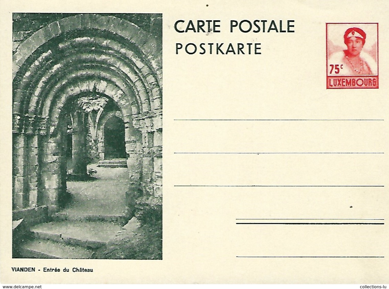 Luxembourg  -  Carte Postale - Postkarte - Vianden - Entrée Du Château - Prifix 108 - Entiers Postaux