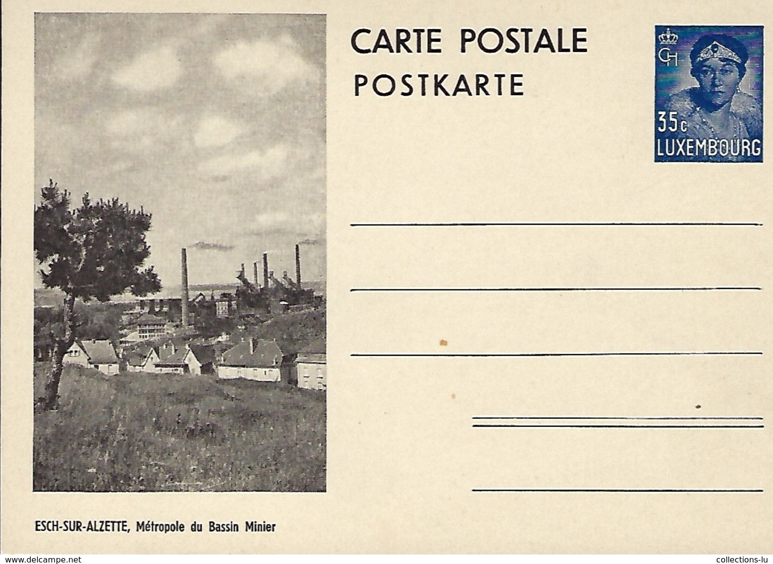 Luxembourg  -  Carte Postale - Postkarte - Esch S.Alzette , Métropole Du Bassin Minier - Prifix 111 A - Entiers Postaux