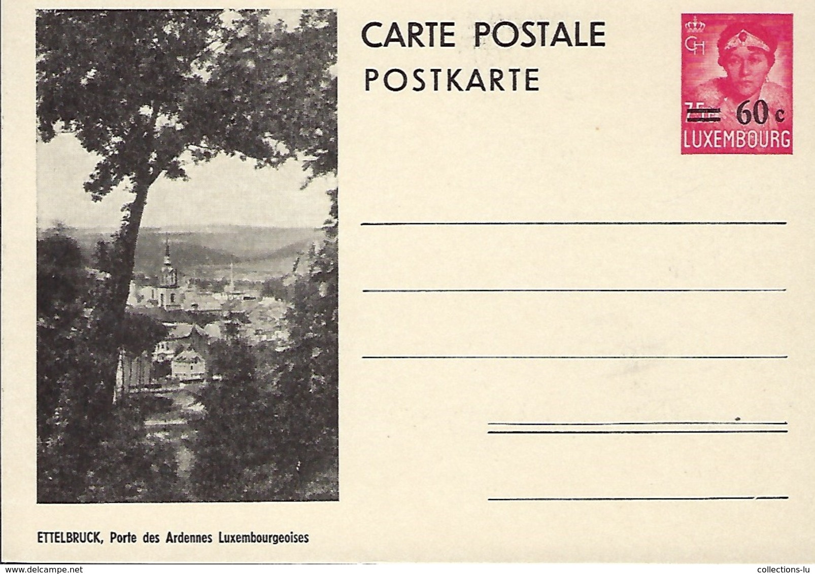 Luxembourg  -  Carte Postale - Postkarte - Ettelbruck,Porte Des Ardennes,Luxembourgeoises - Prifix 117 - Ganzsachen