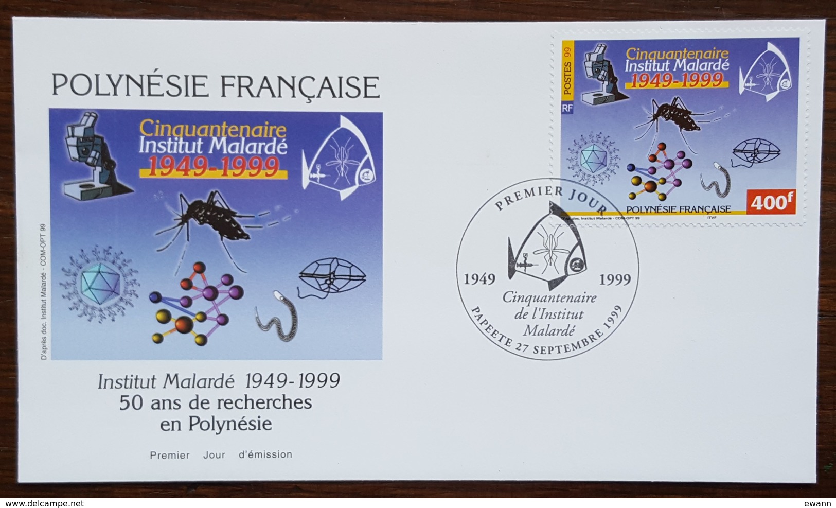 Polynésie - FDC 1999 - YT N°601A - Institut Malardé - FDC