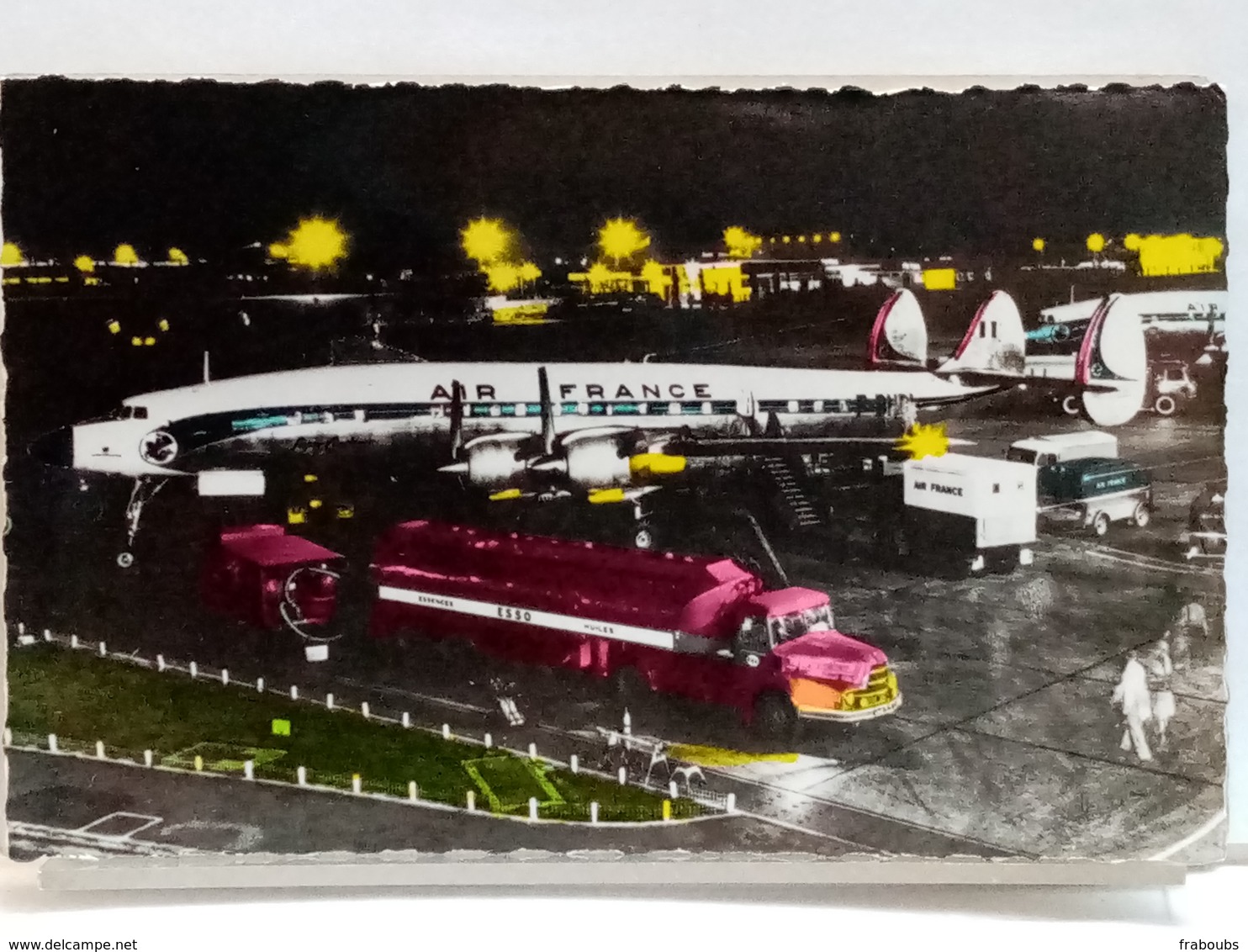 IMAGES DE FRANCE - AEROPORT DE PARIS - AVION AIR FRANCE A IDENTIFIER + CAMION CITERNE ESSO + DIVERS VEHICULES - 1946-....: Ere Moderne