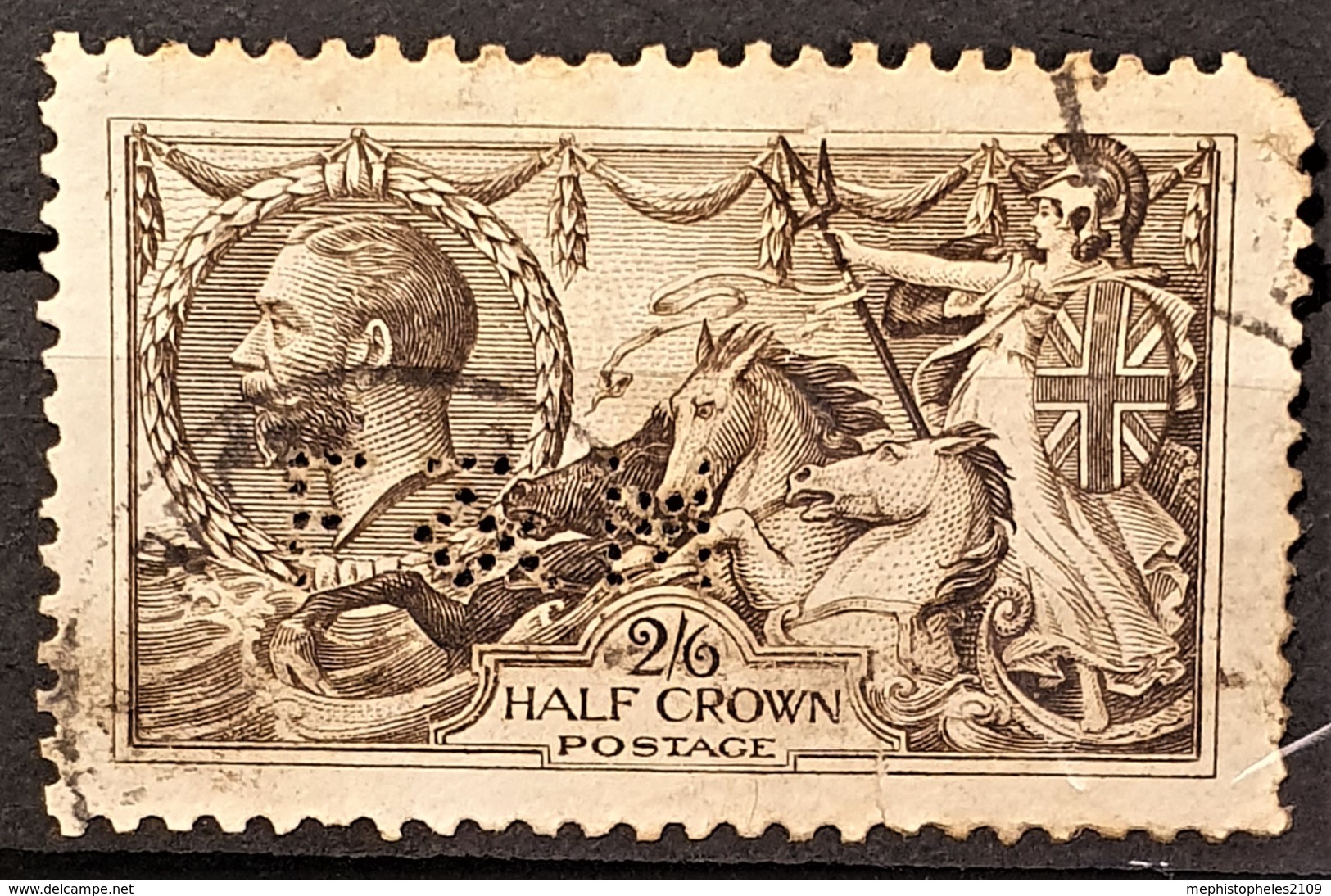 GREAT BRITAIN 1913 - Canceled - Sc# 173 - 2/6 Half Crown - Seahorses - Oblitérés