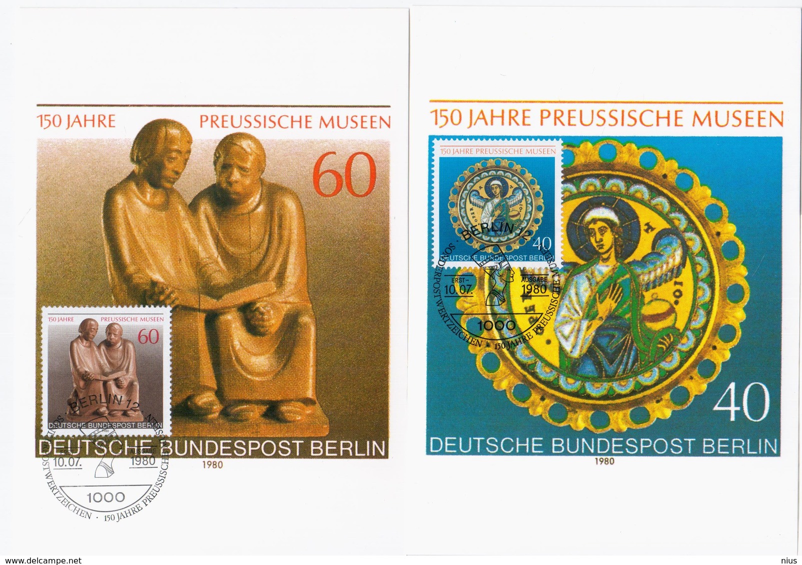 Germany Deutschland 1980 X2 Maximum Card, Berlin, 150 Jahre Preussische Museen - 1961-1980