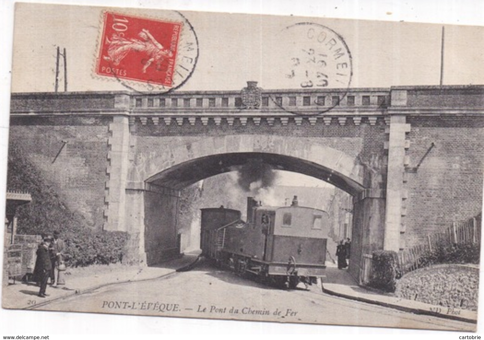 Dépt 14 - PONT-L'ÉVÊQUE - Le Pont Du Chemin De Fer - Très Animée, Tramway à Vapeur Ligne Secondaire Beau Plan - Pont-l'Evèque