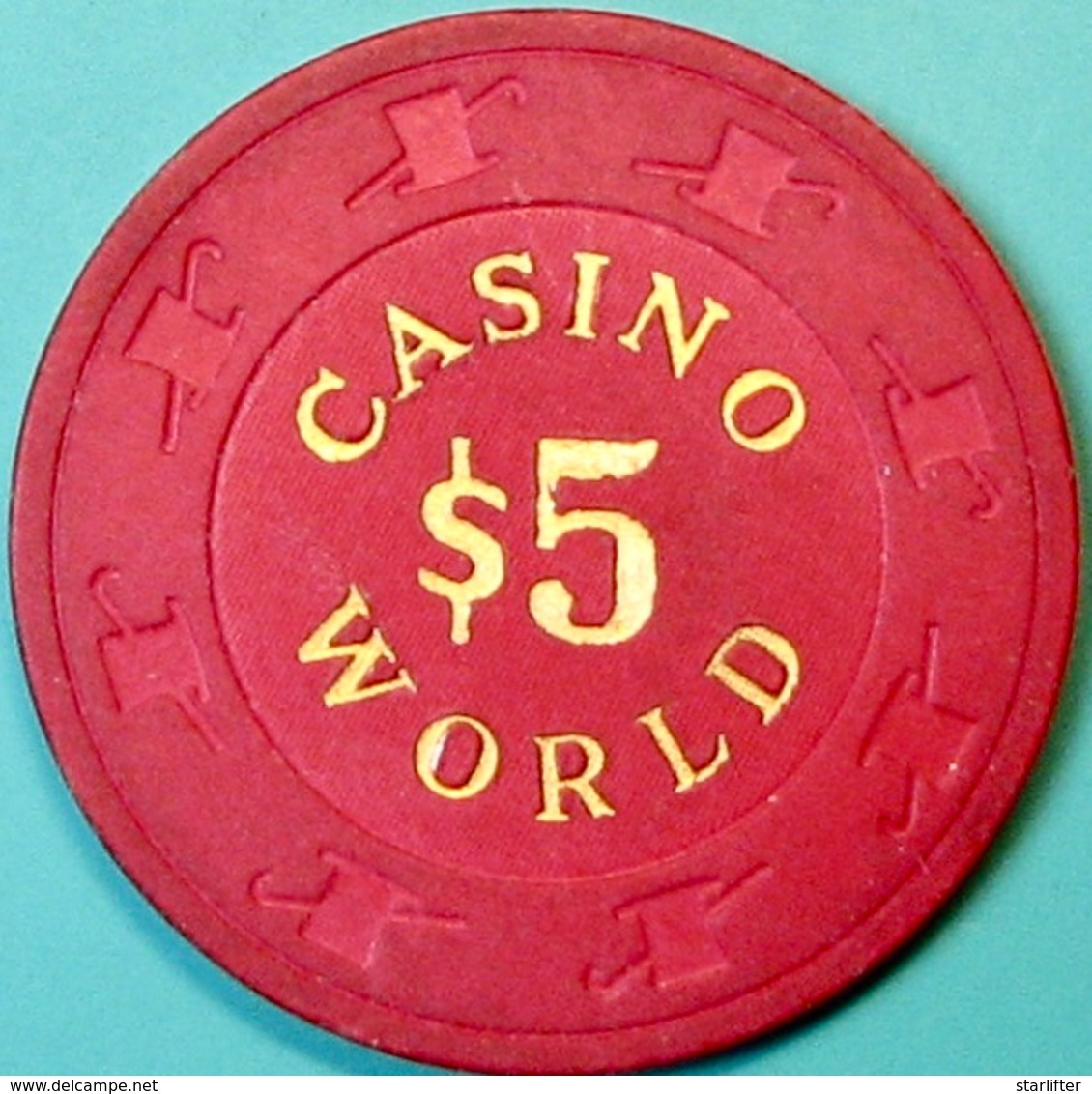 $5 Casino Chip. Casino World, Burnaby, British Columbia, Canada. S92. - Casino