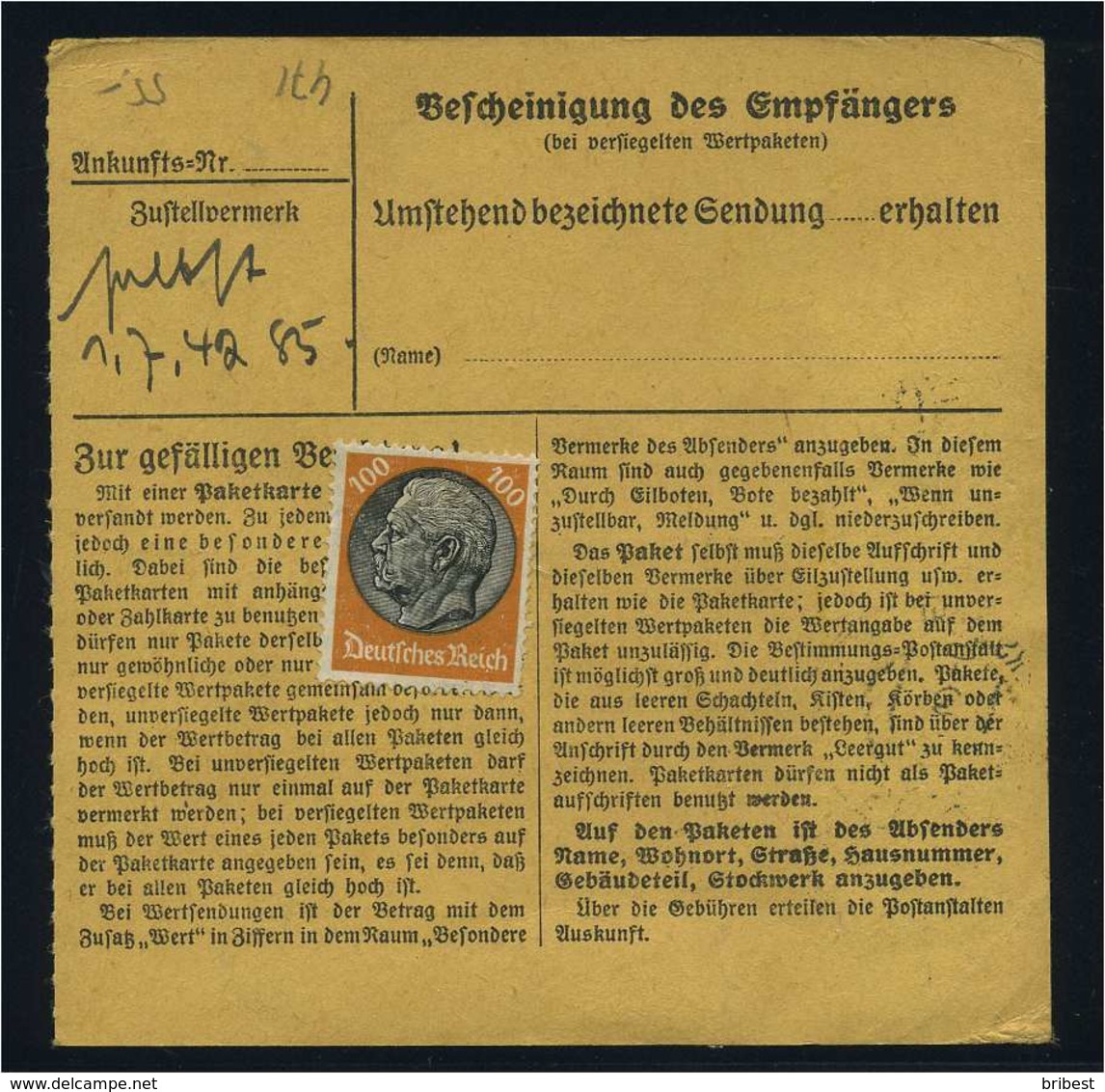 Paketkarte 1942 ST. PETER Siehe Beschreibung (114740) - Sonstige & Ohne Zuordnung