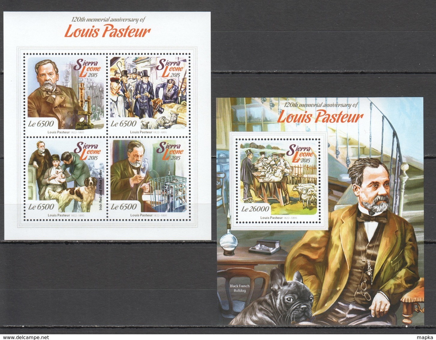 ST539 2015 SIERRA LEONE FAMOUS PEOPLE LOUIS PASTEUR 1KB+1BL MNH - Louis Pasteur