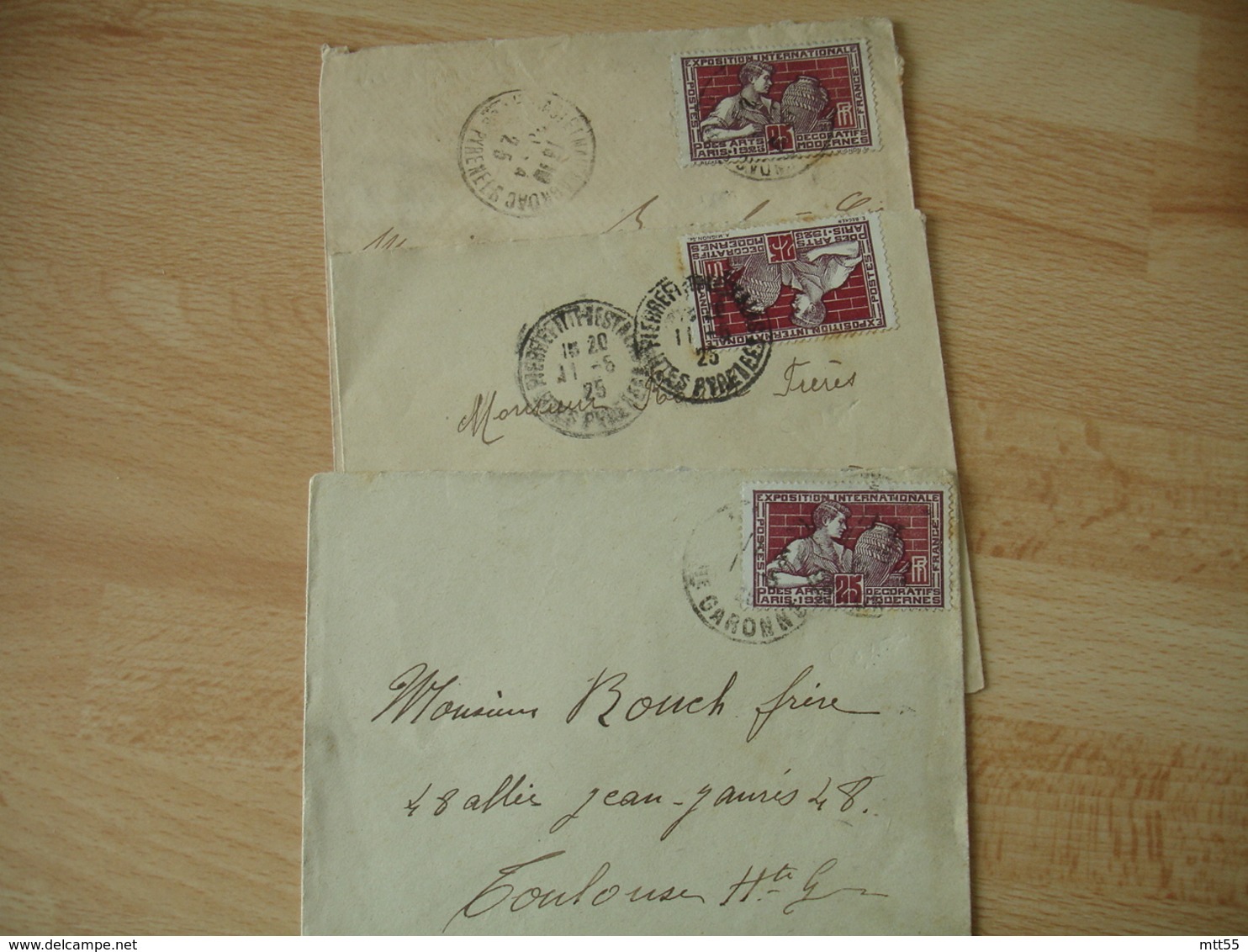 Lot De 3 Lettre Timbre 25 C Exposition Arts Decoratifs Seul Sur Lettre - 1921-1960: Modern Period