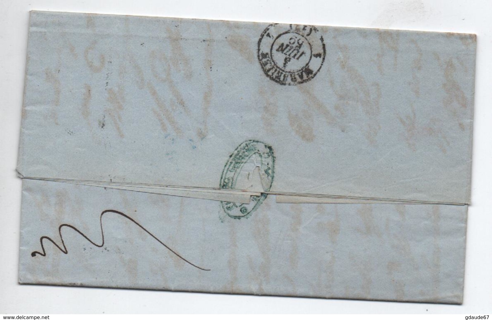 1859 - LETTRE De ROMA Pour MARSEILLE Avec RARE CACHET "CIVITAVECCHIA BASTIMENTI DI COMMERCIO" - Kerkelijke Staten